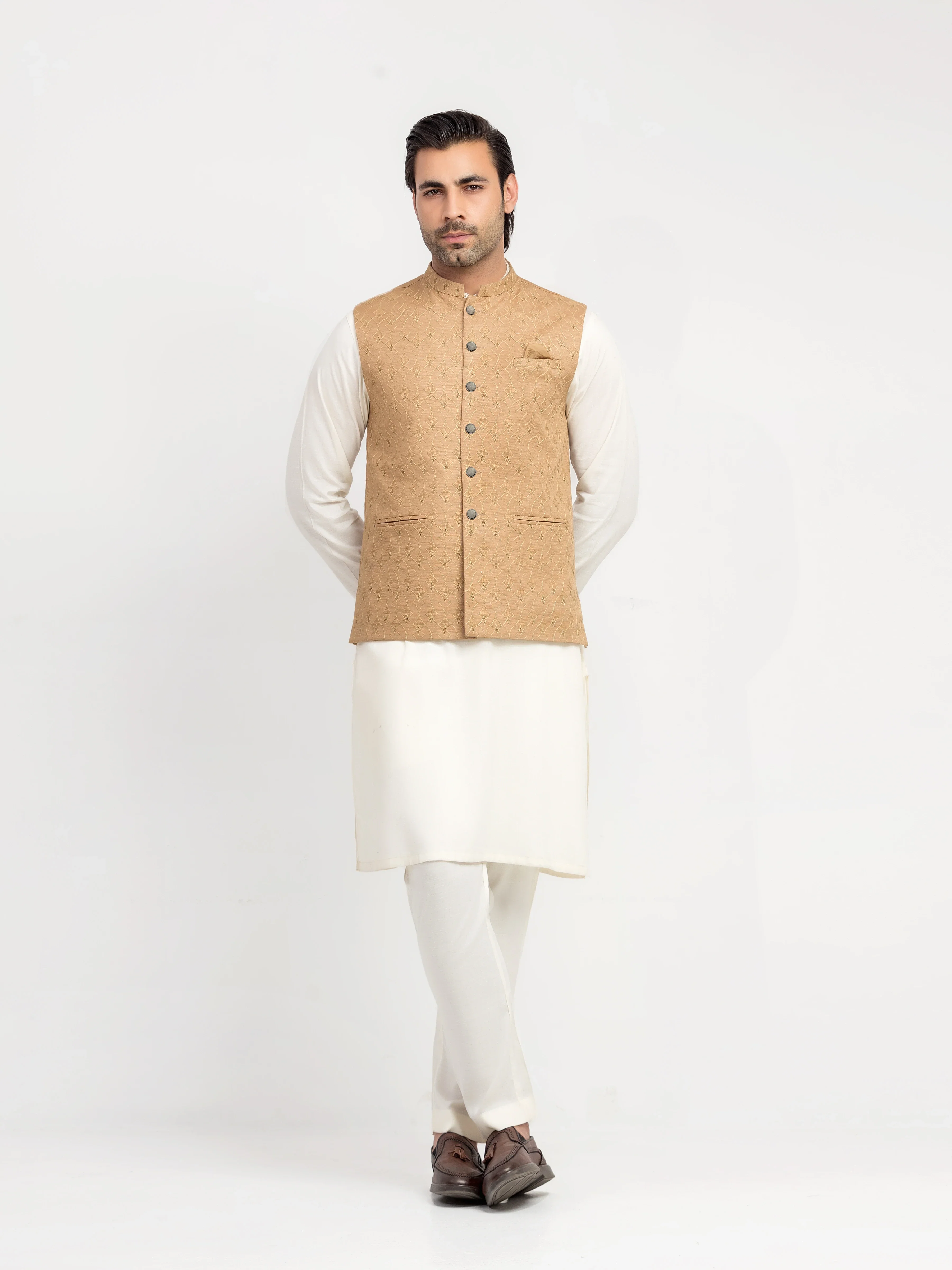Men's Camel Waist Coat - EMTWCE5-36002 - Image 2