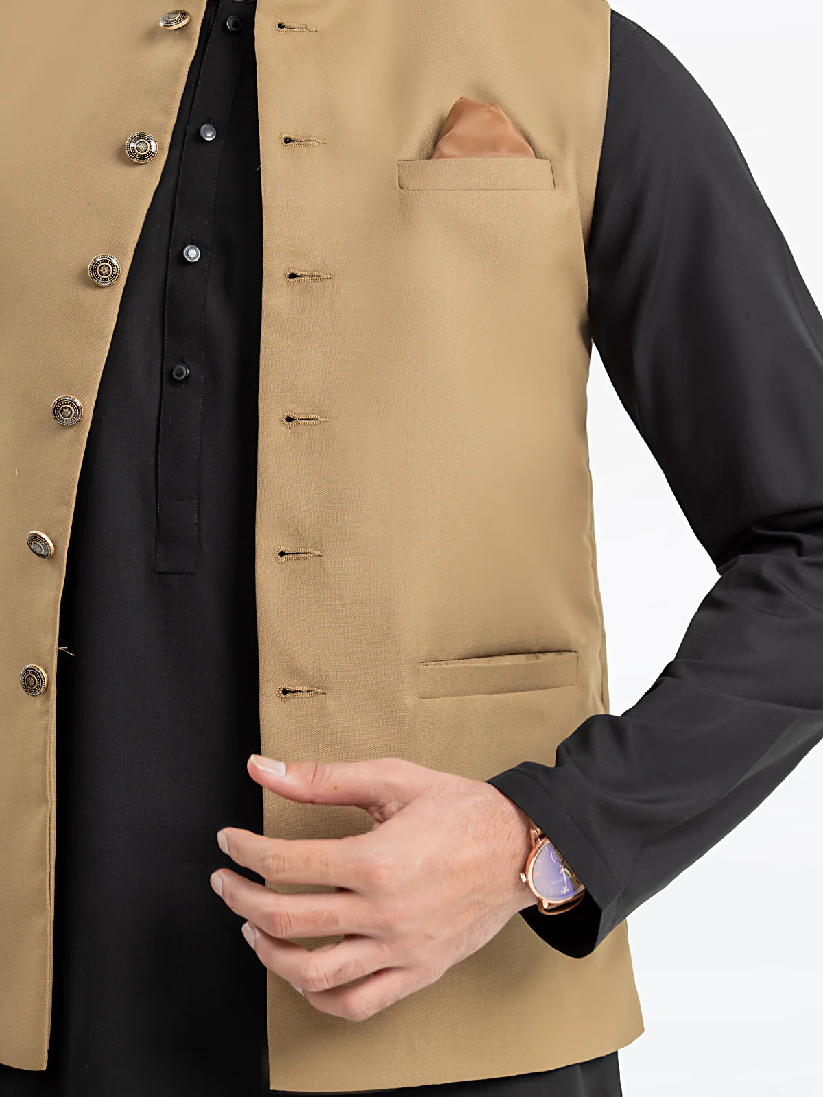 Men's Camel Waist Coat - EMTWCP24-35923 - Image 3