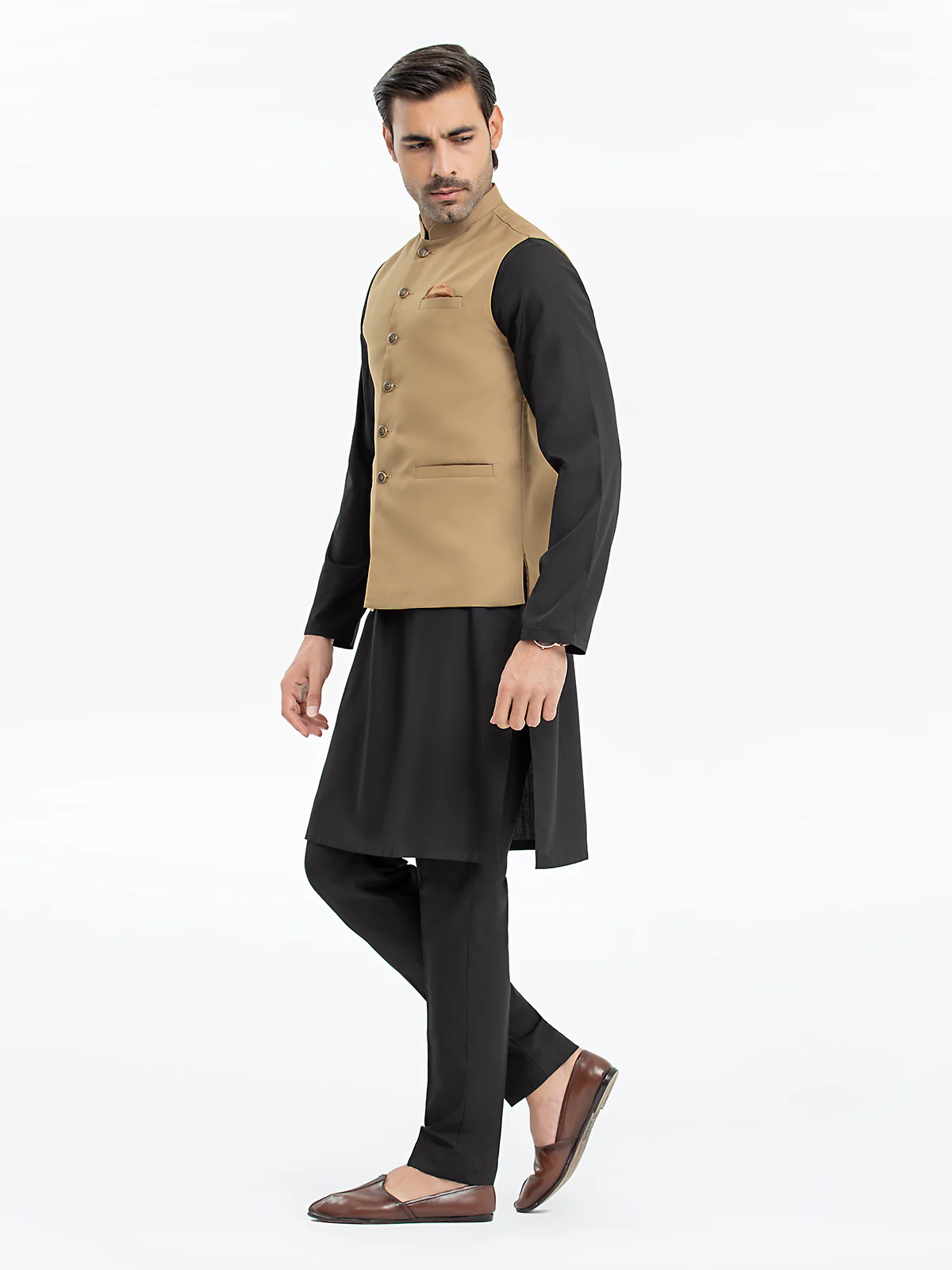 Men's Camel Waist Coat - EMTWCP24-35923 - Image 4