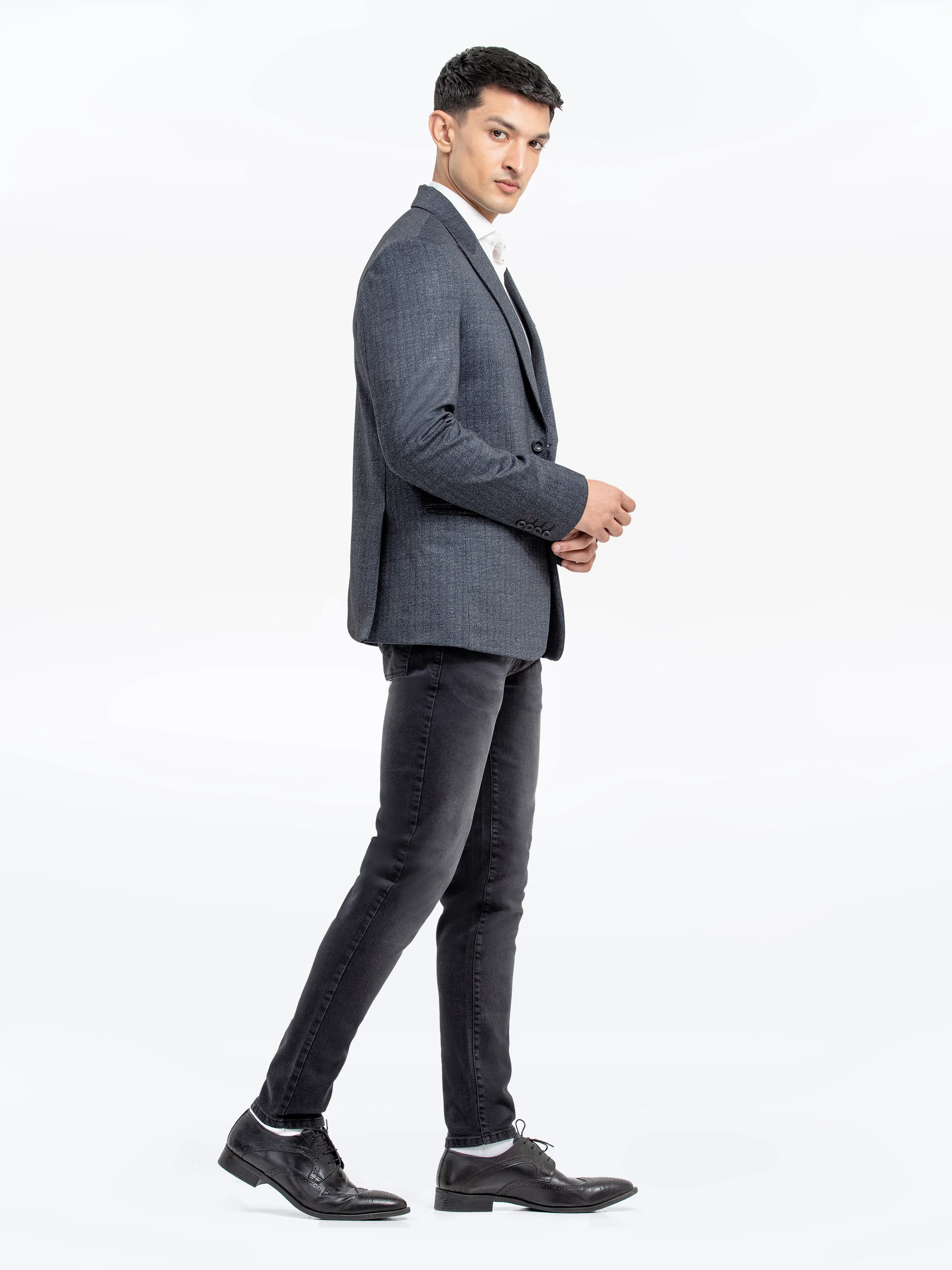 Men's Charcoal Blazer - EMTBK24W-006 - Image 4