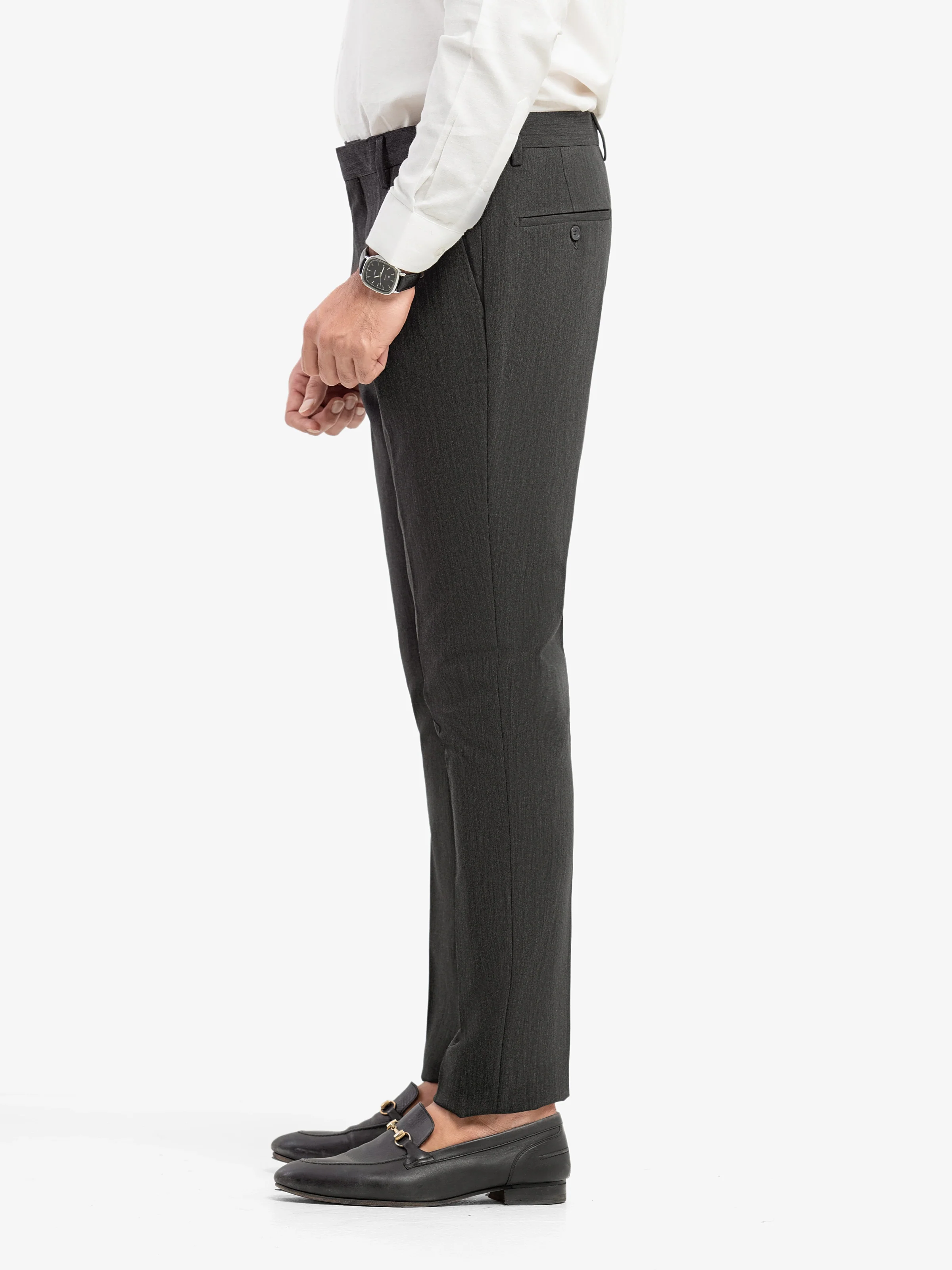 Men's Charcoal Formal Pant - EMBPF5-15278 - Image 4