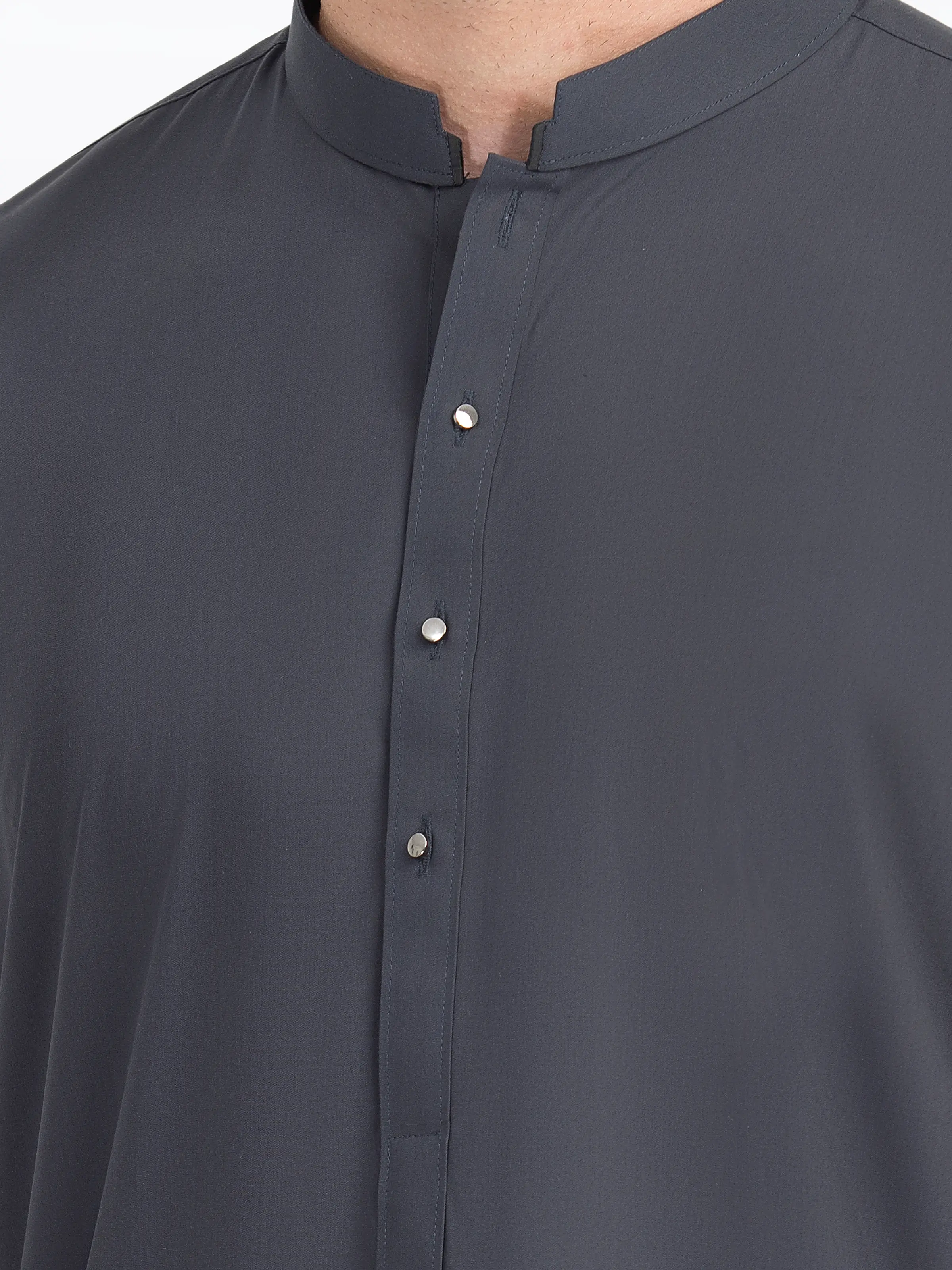 Men's Charcoal Grey Shalwar Kameez - EMTKST5-99546 - Image 3