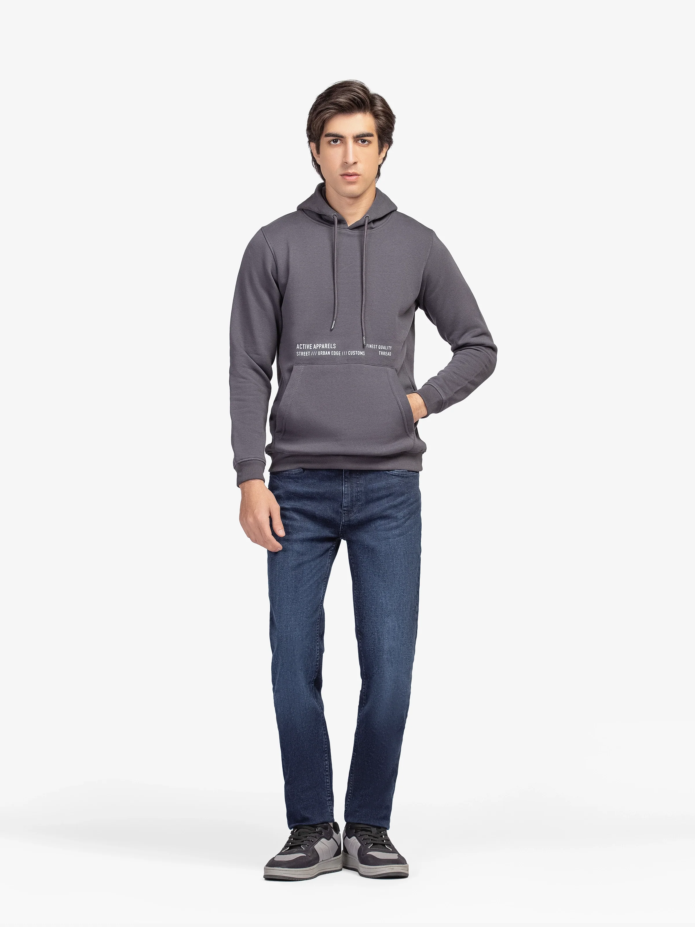 Men's Charcoal Hoodie - EMTH5-004 - Image 3