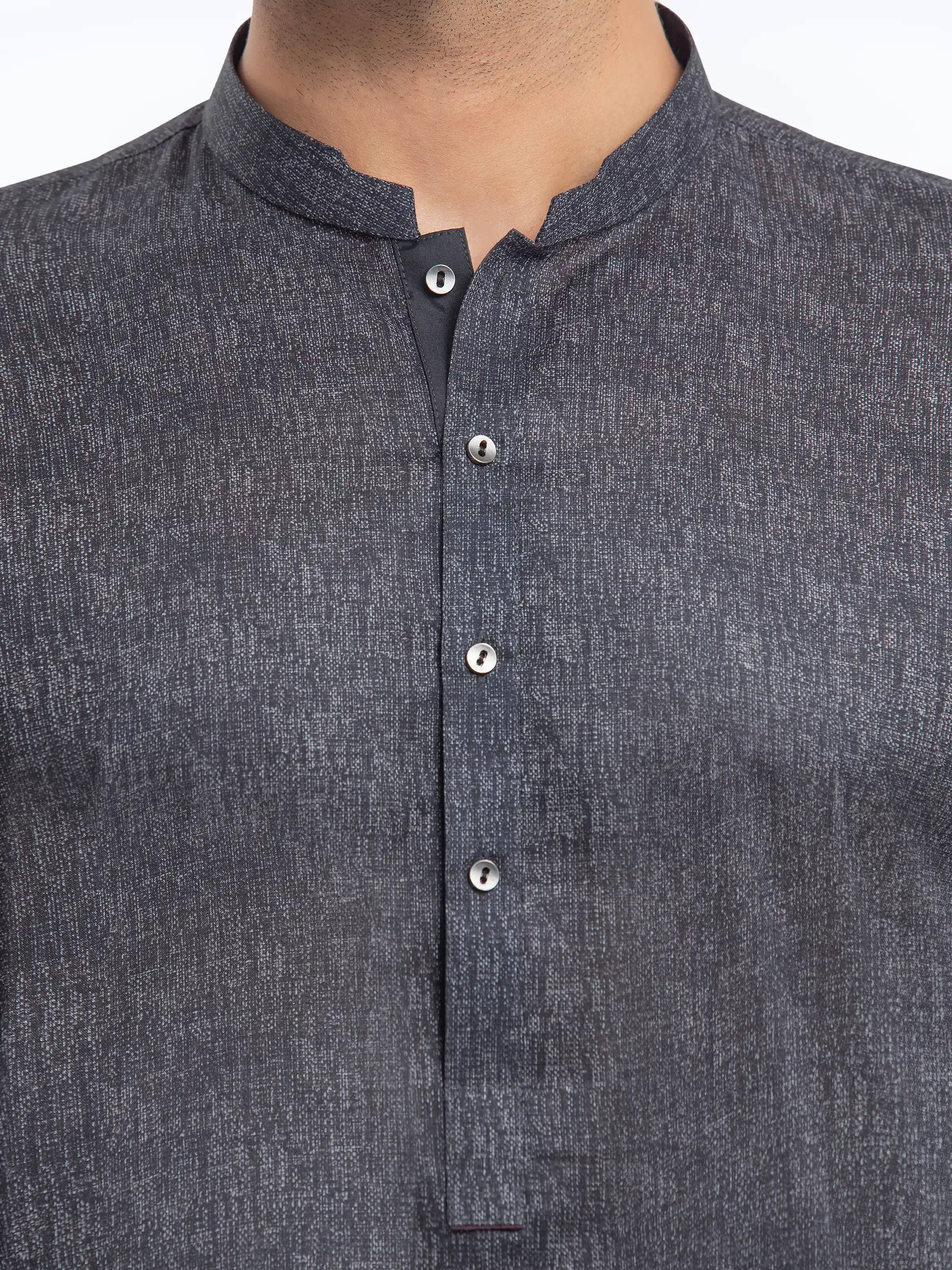 Men's Charcoal Kurta - EMTK25S-99506 - Image 3