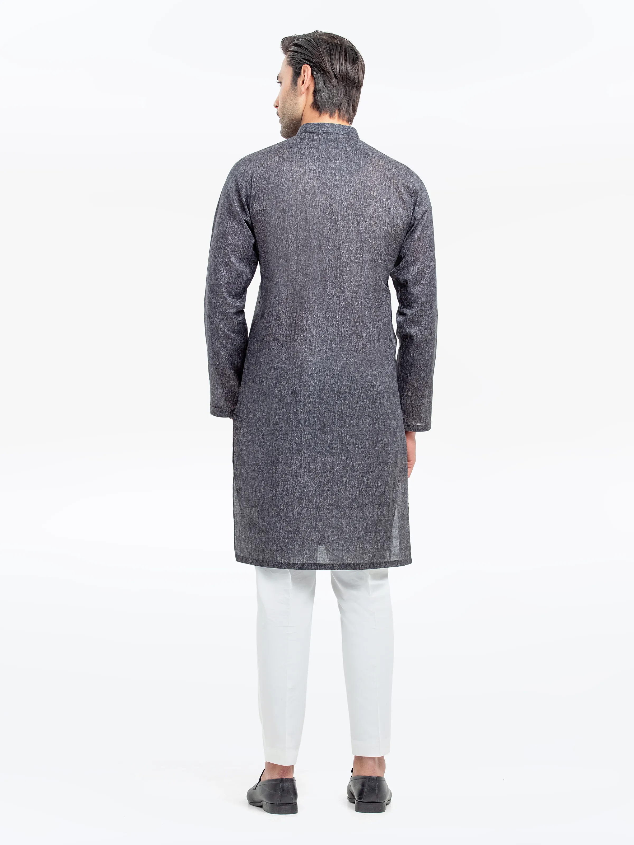 Men's Charcoal Kurta - EMTK25S-99506 - Image 5