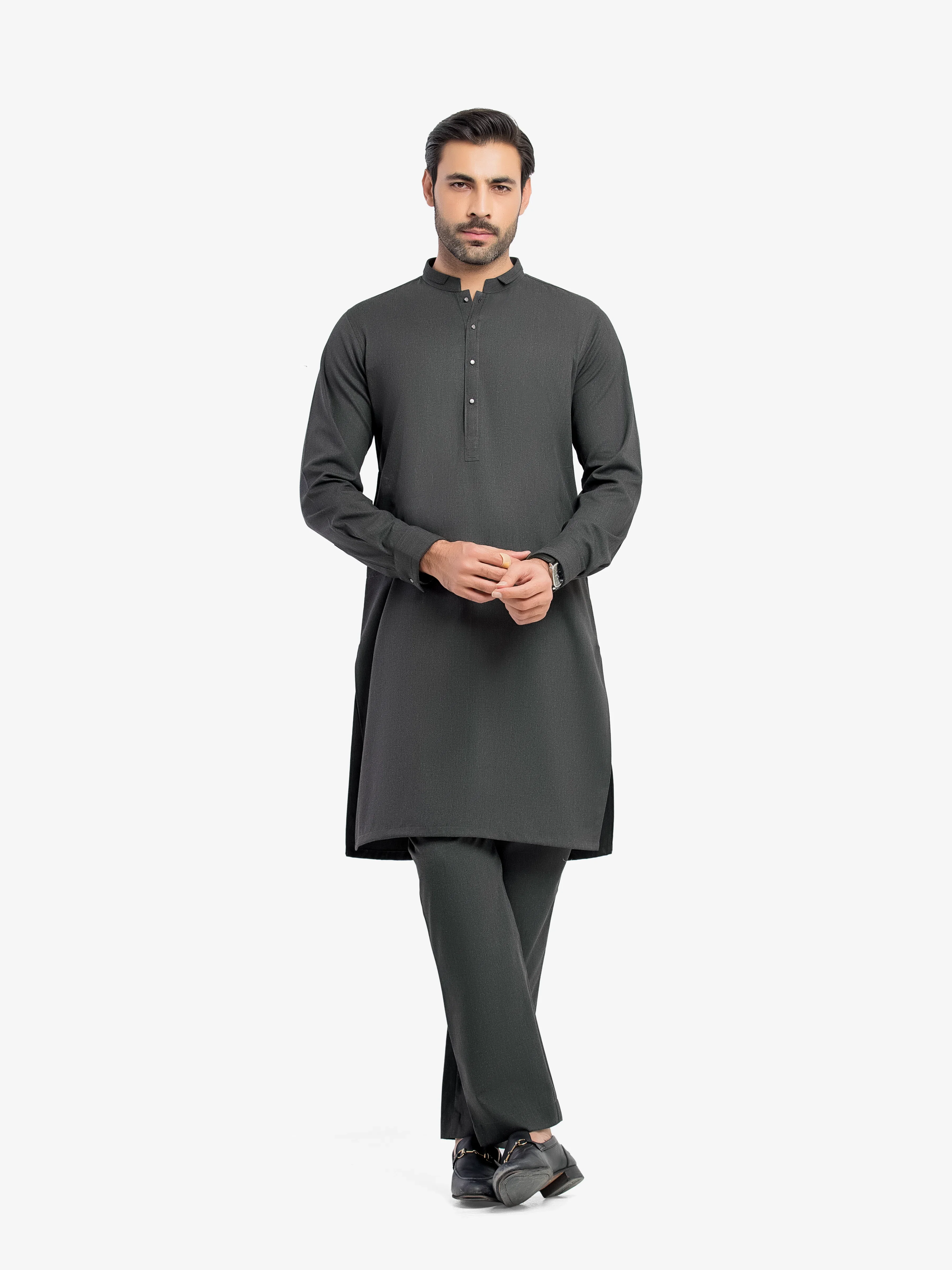 Men's Charcoal Kurta Pajama - EMTKPT5-097