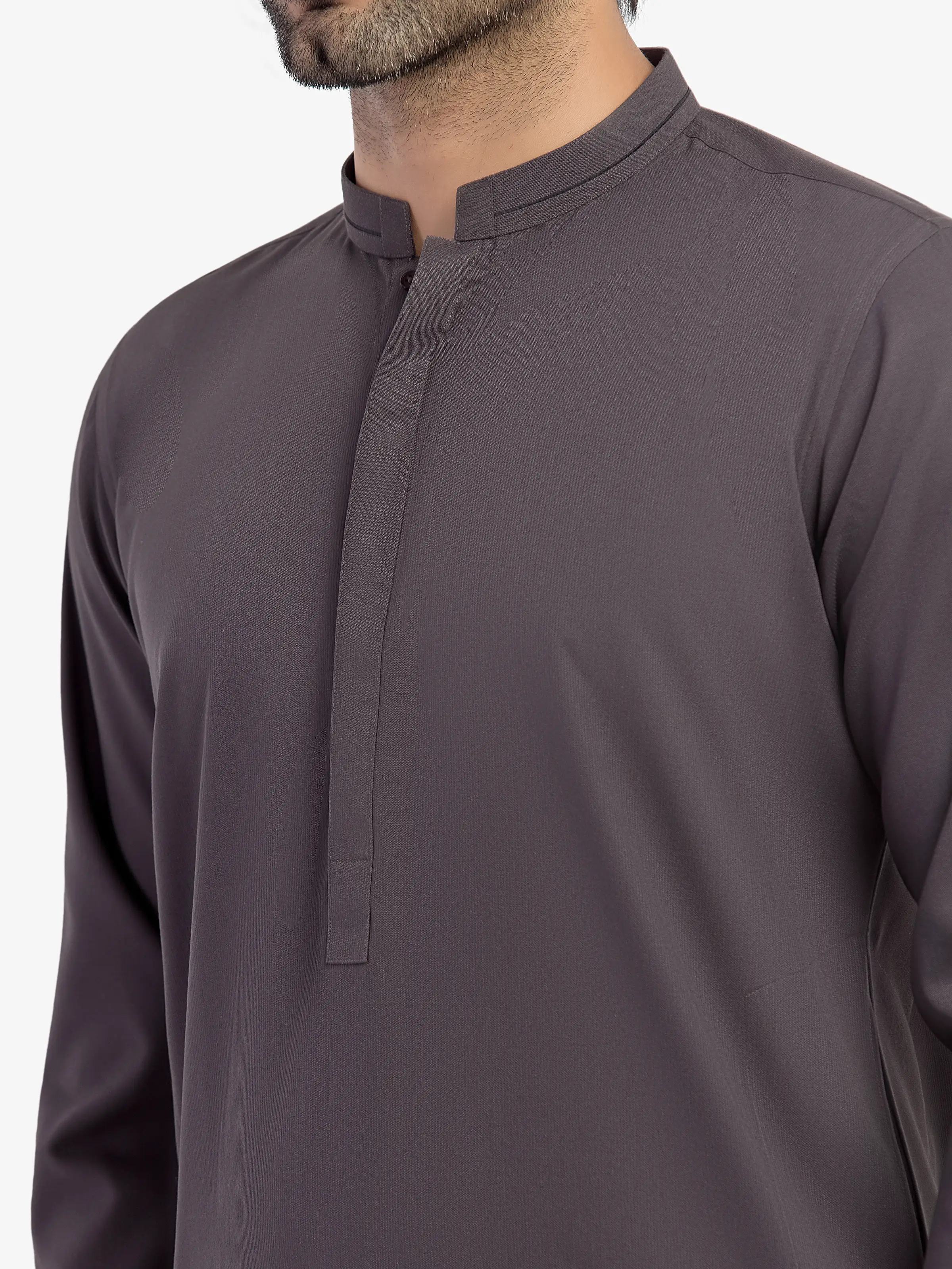 Men's Charcoal Shalwar Kameez - EMTKST5-99622 - Image 3