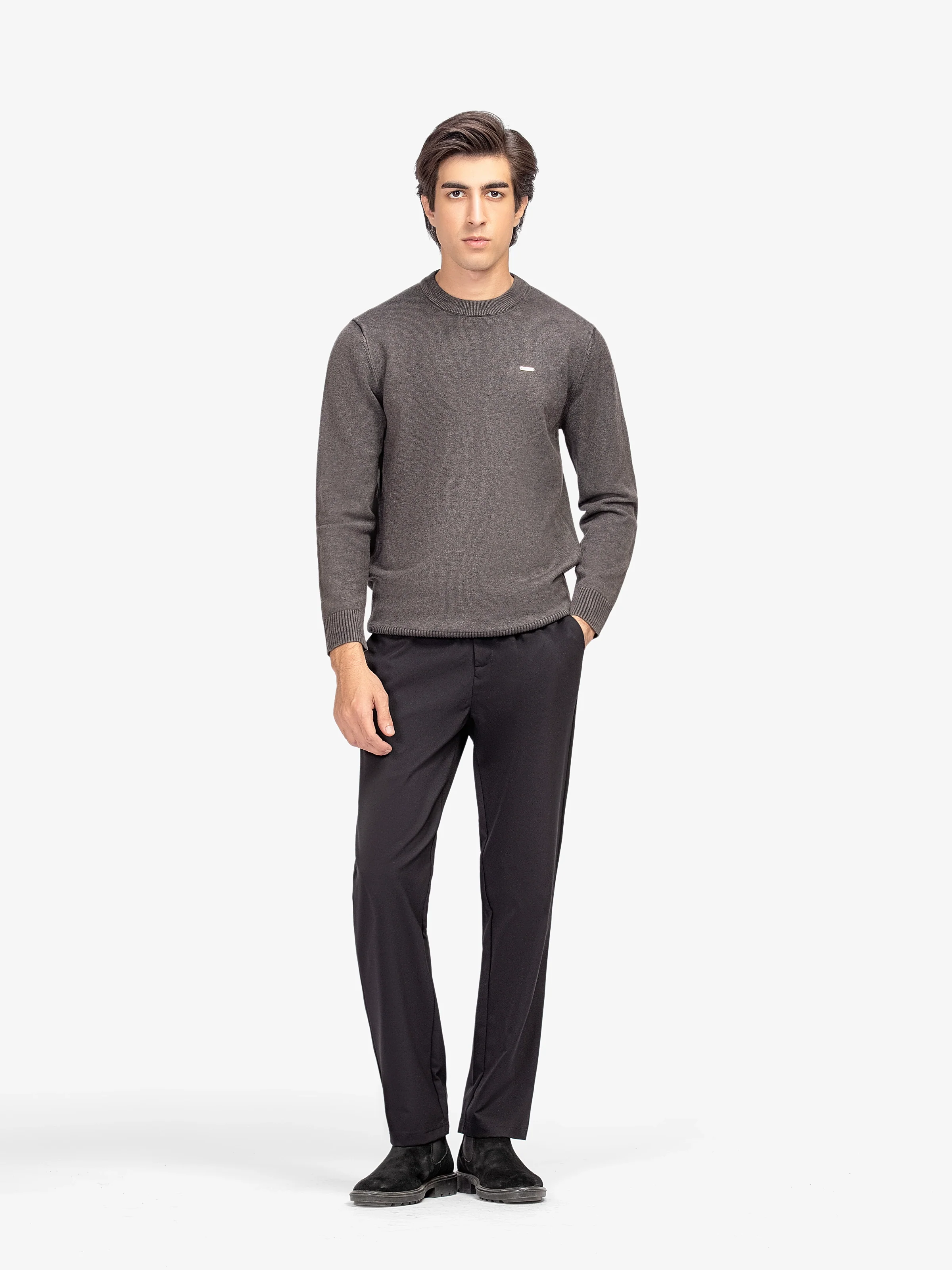 Men's Charcoal Sweater - EMTSWT5-016 - Image 3