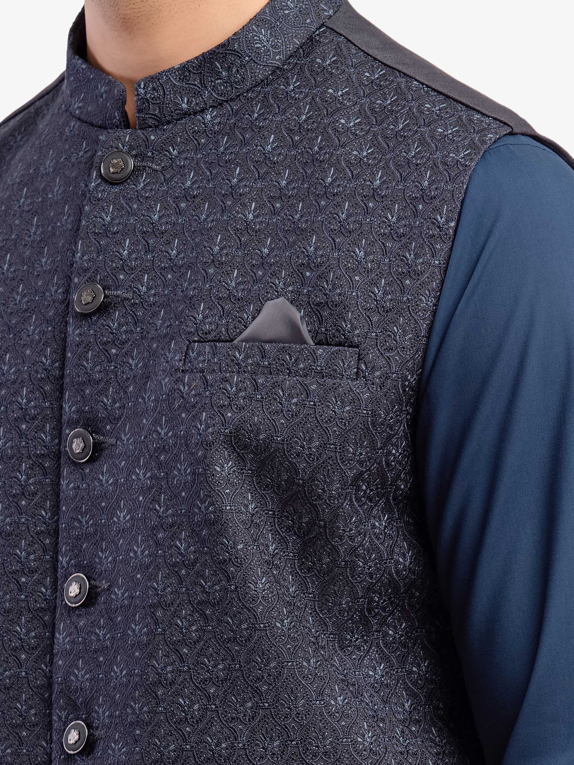 Men's Charcoal Waist Coat - EMTWC5-35961 - Image 3