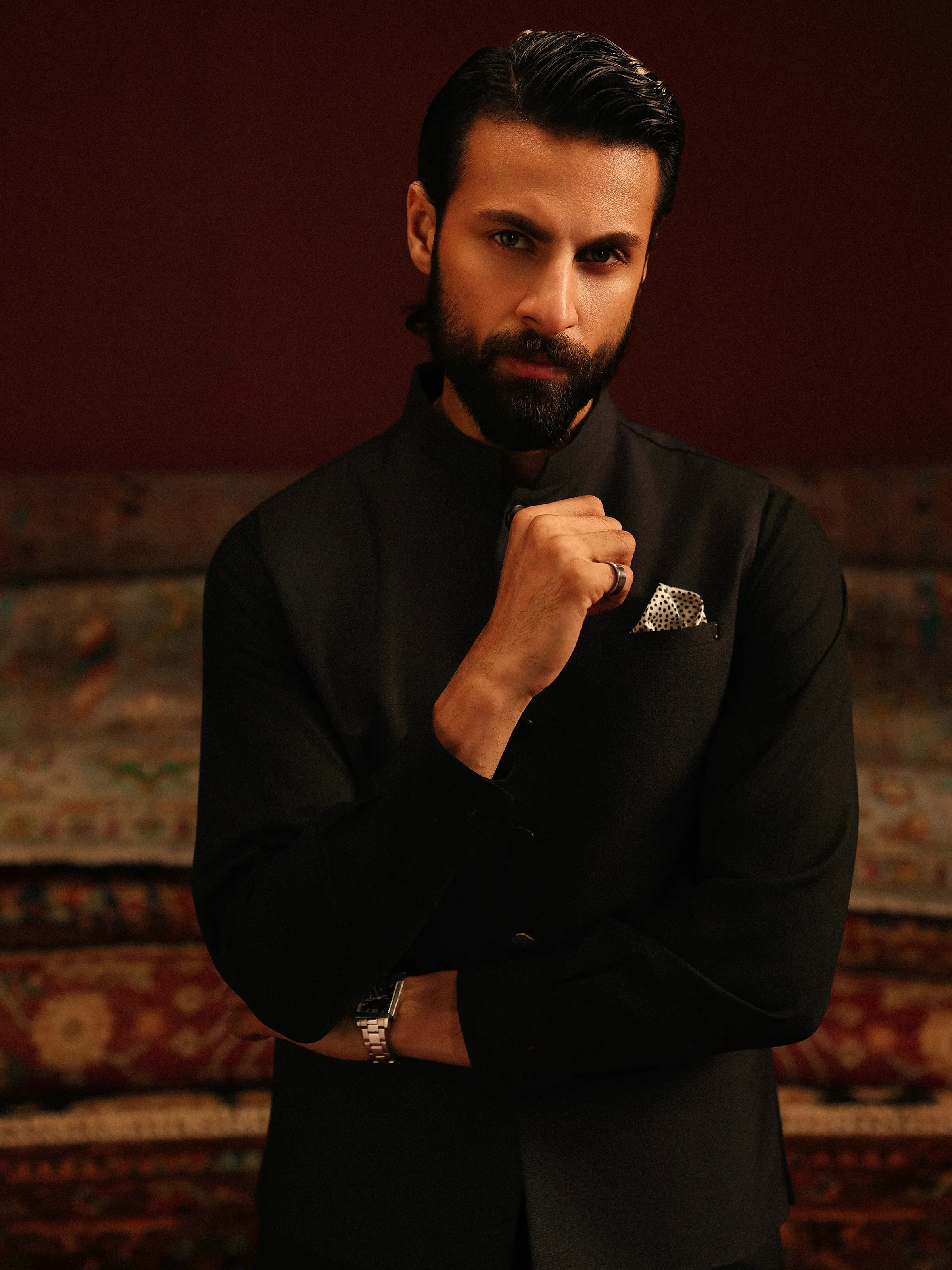 Men's Charcoal Waist Coat - EMTWCP5-35980 - Image 2