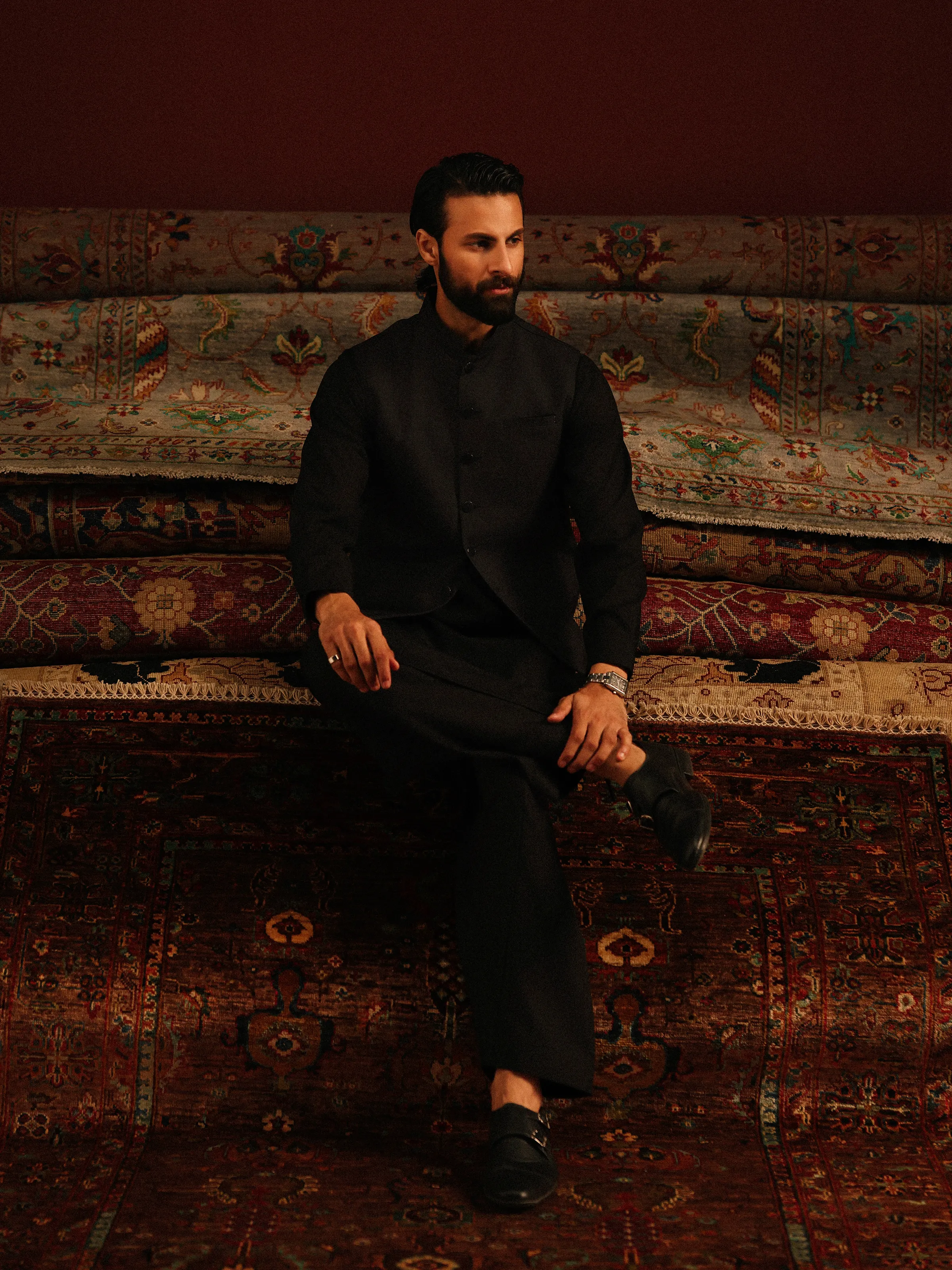 Men's Charcoal Waist Coat - EMTWCP5-35980 - Image 3