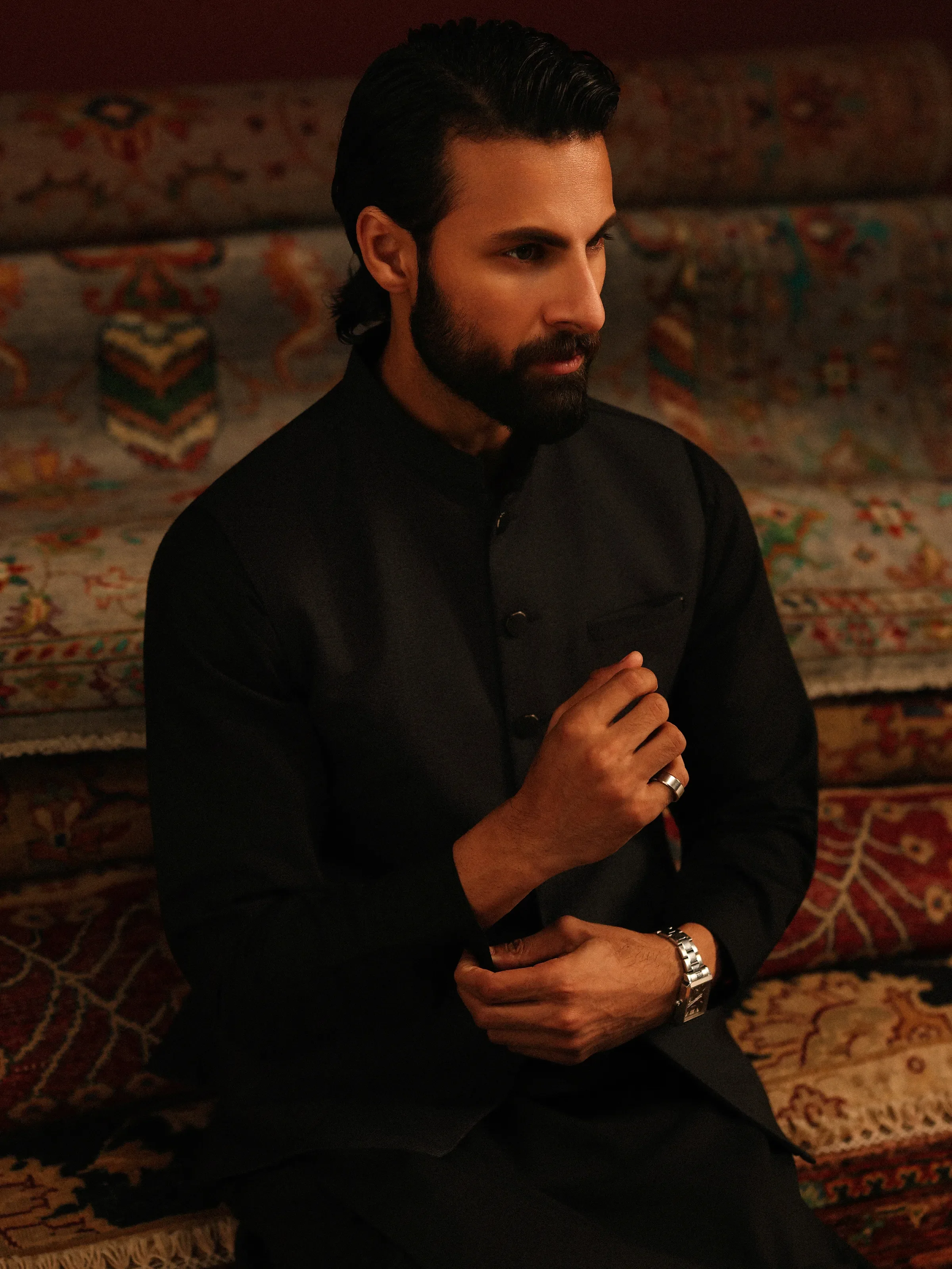 Men's Charcoal Waist Coat - EMTWCP5-35980 - Image 4