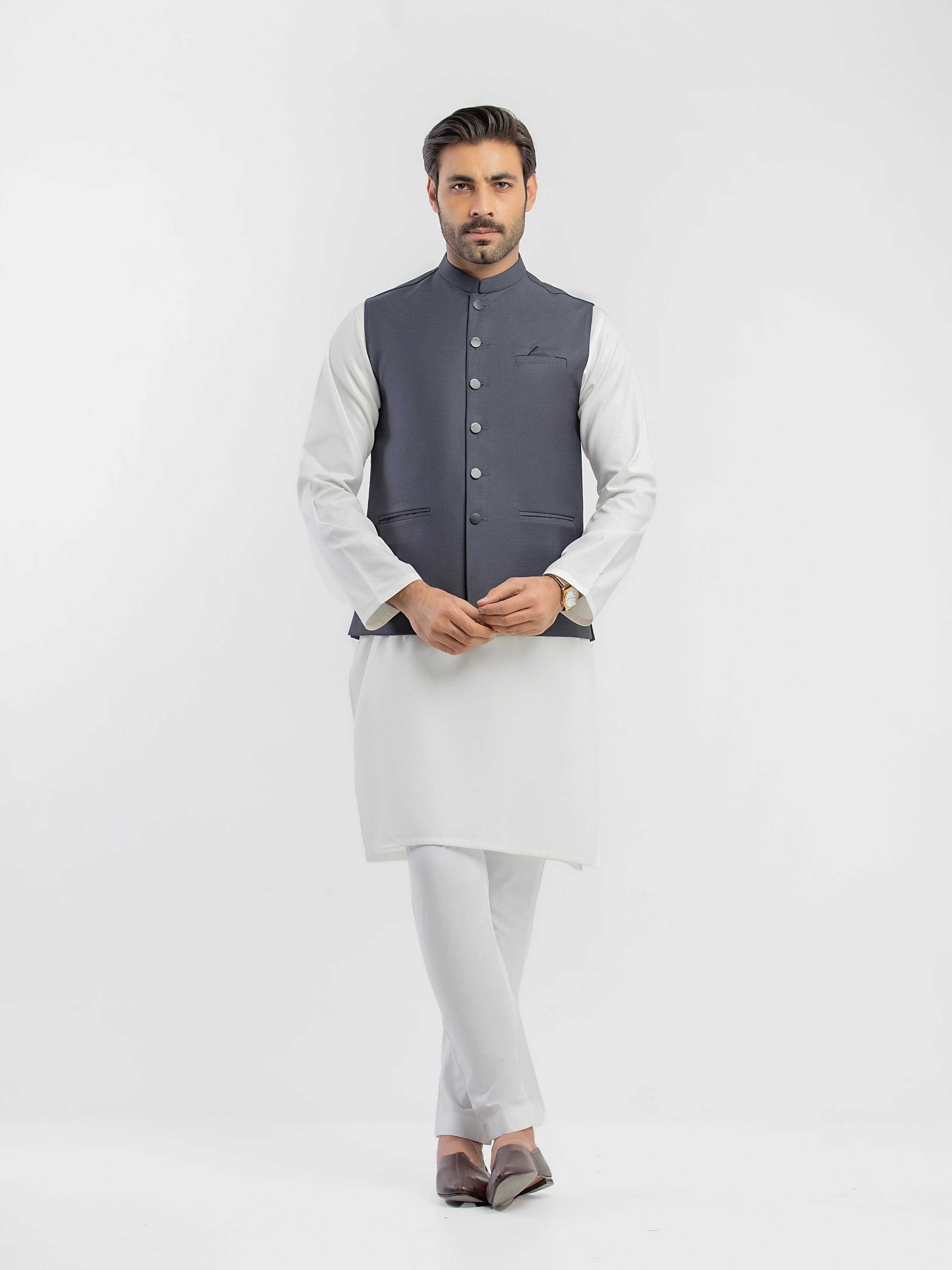 Men's Charcoal Waist Coat - EMTWCP5-35989 - Image 2