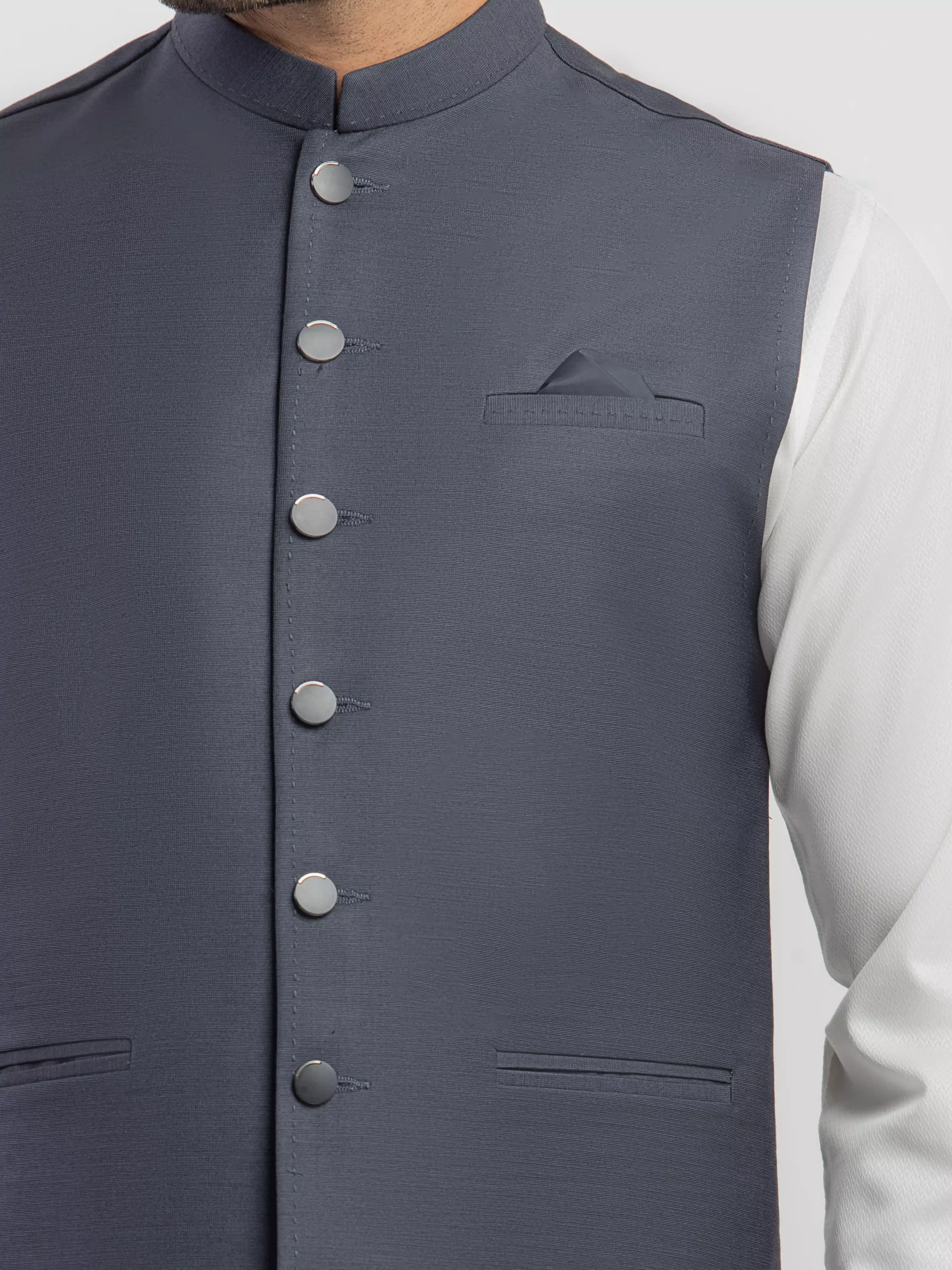 Men's Charcoal Waist Coat - EMTWCP5-35989 - Image 3