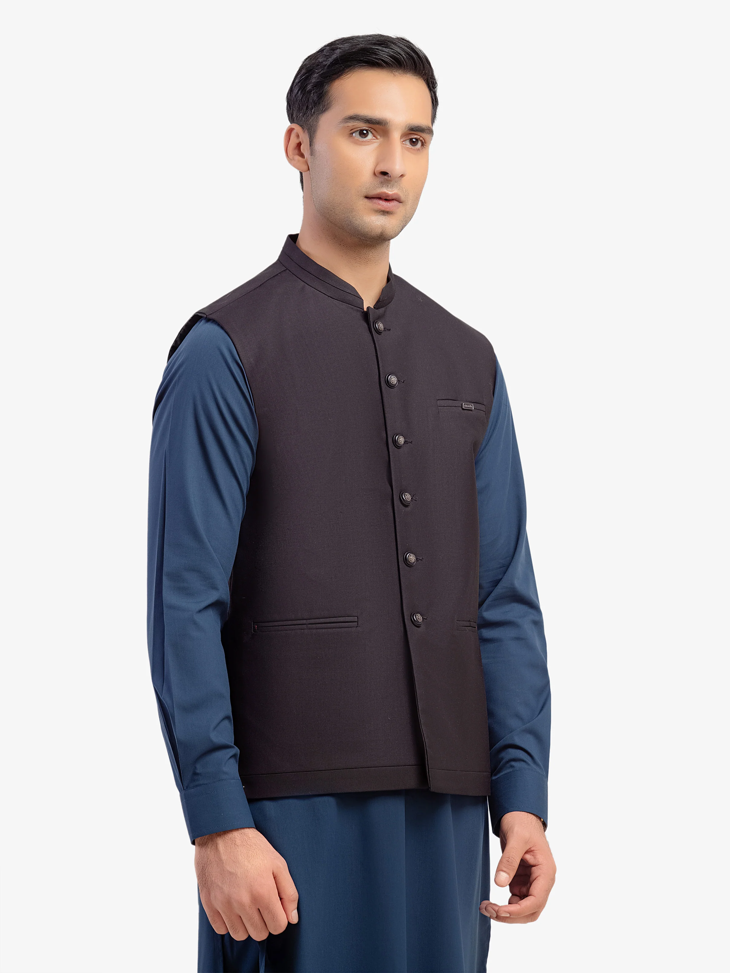 Men's Charcoal Waist Coat - EMTWCP5-35992 - Image 3