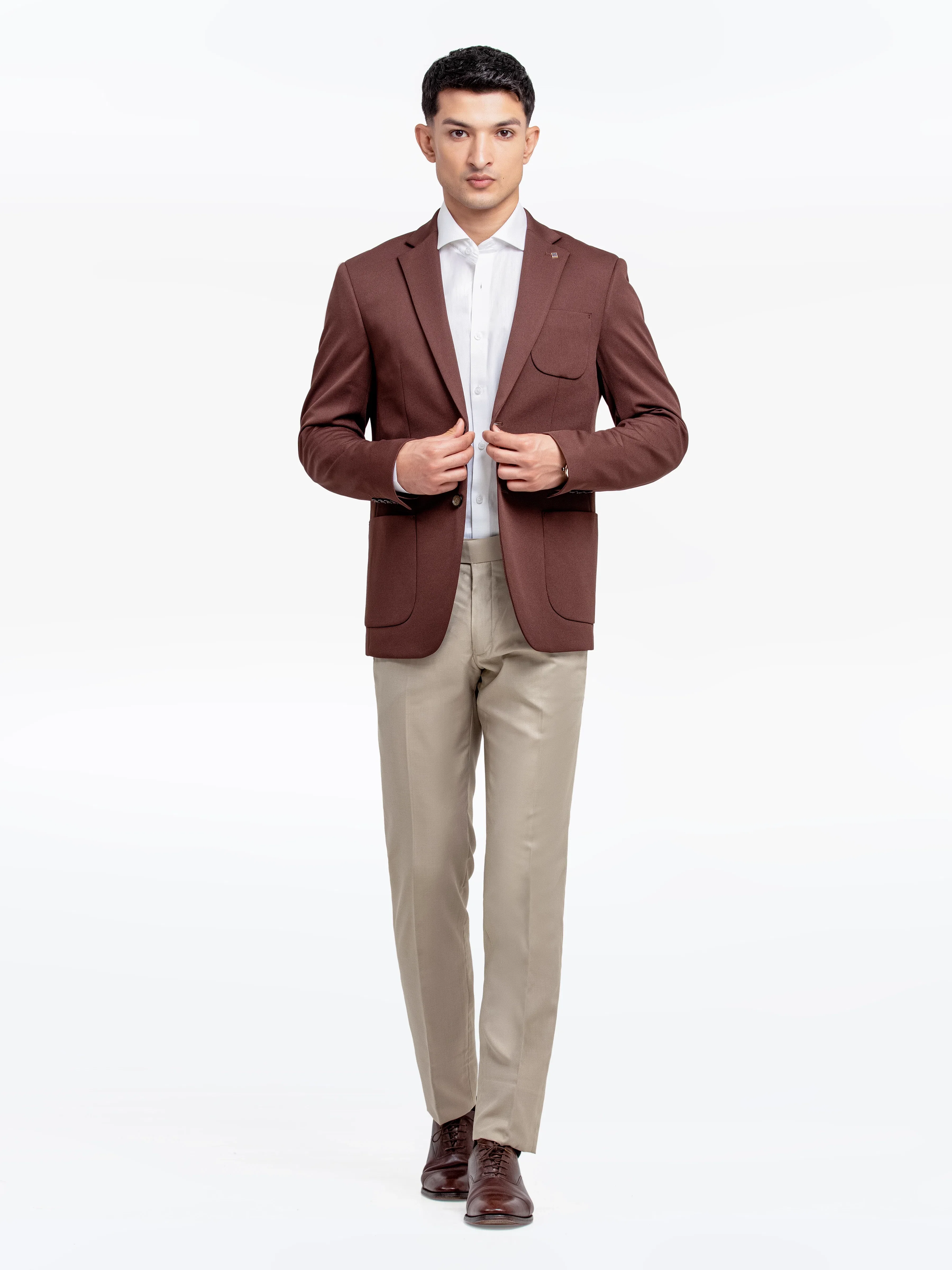 Men's Chocolate Brown Blazer - EMTB24-6866 - Image 2