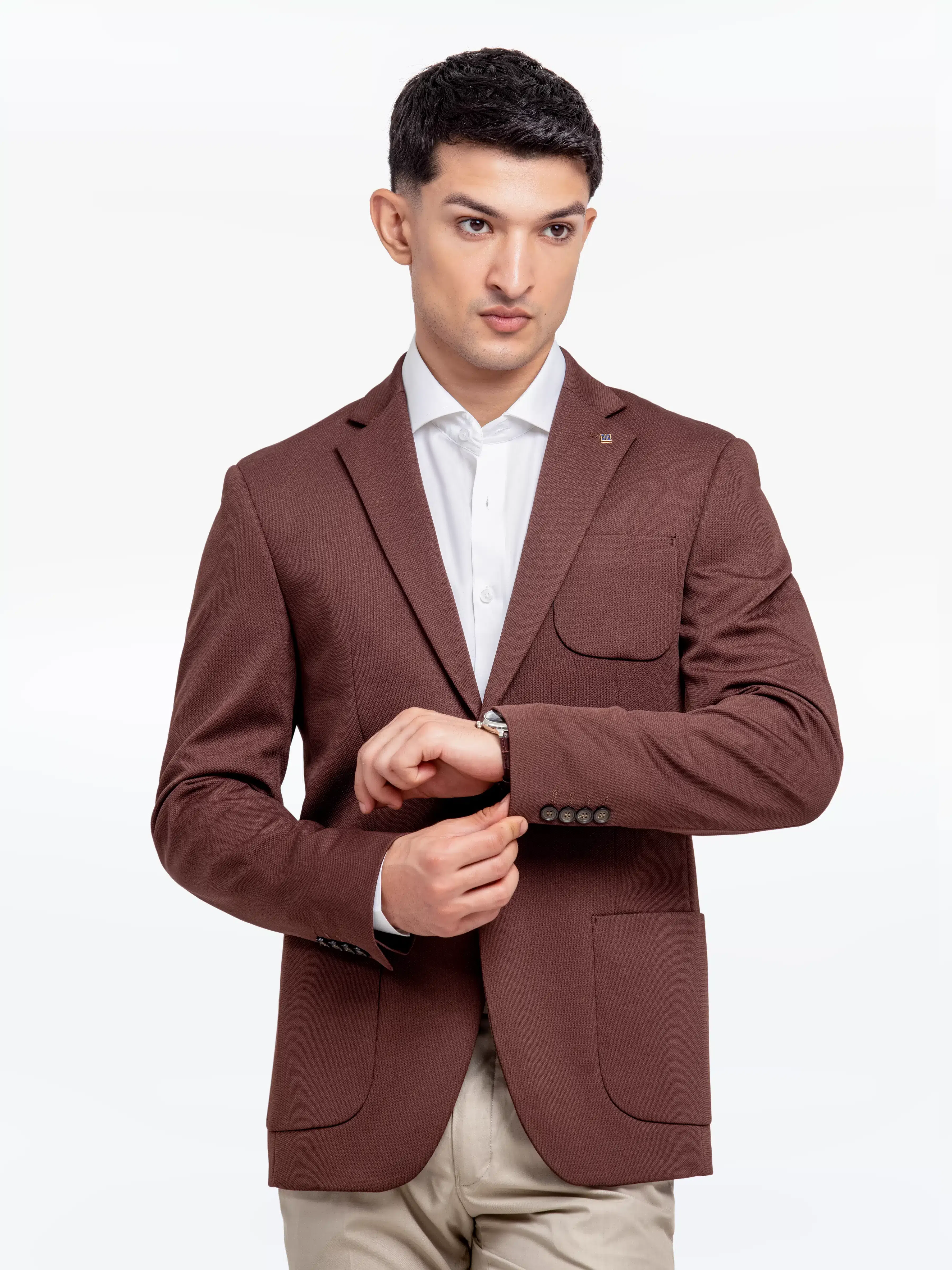 Men's Chocolate Brown Blazer - EMTB24-6866 - Image 3