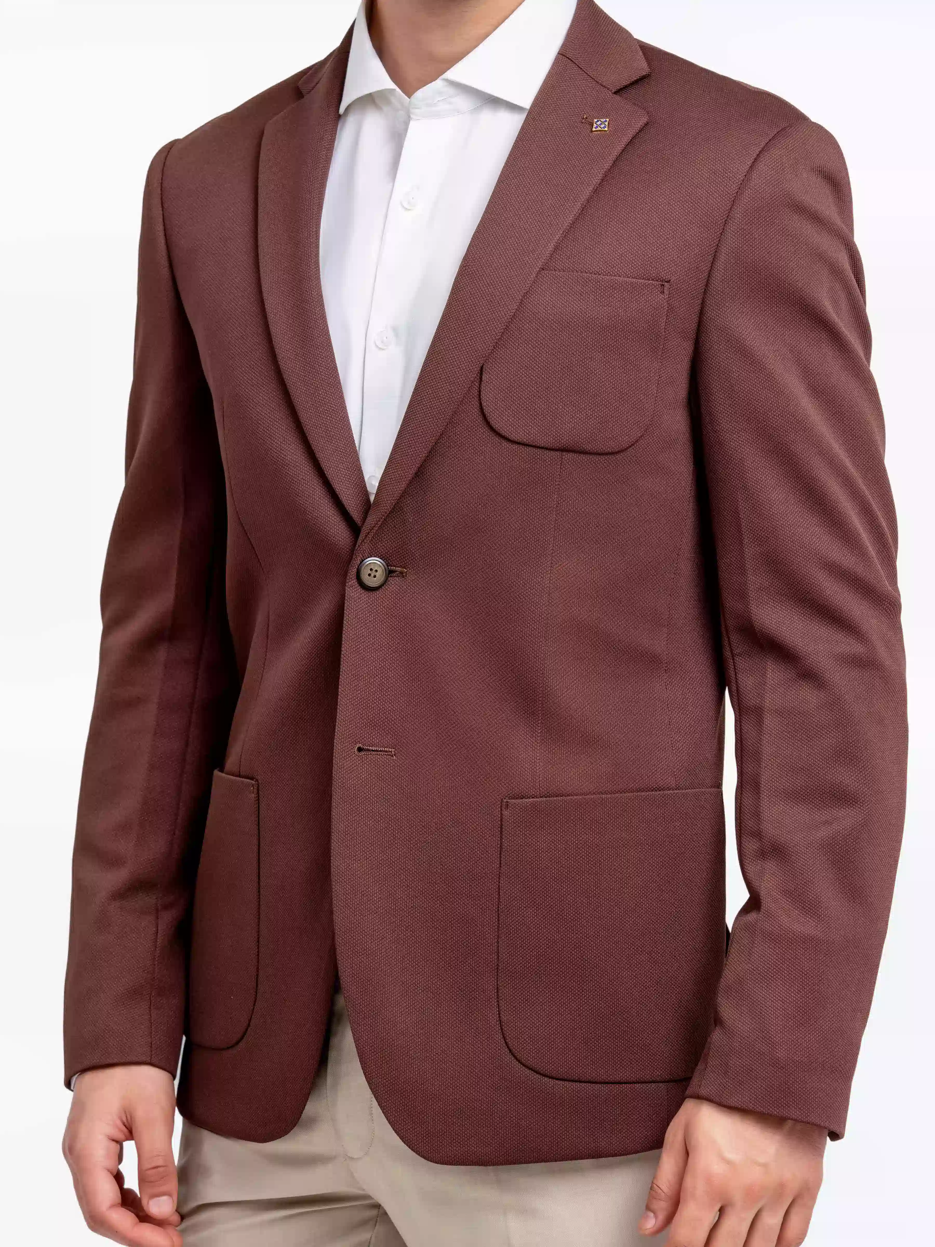 Men's Chocolate Brown Blazer - EMTB24-6866 - Image 4