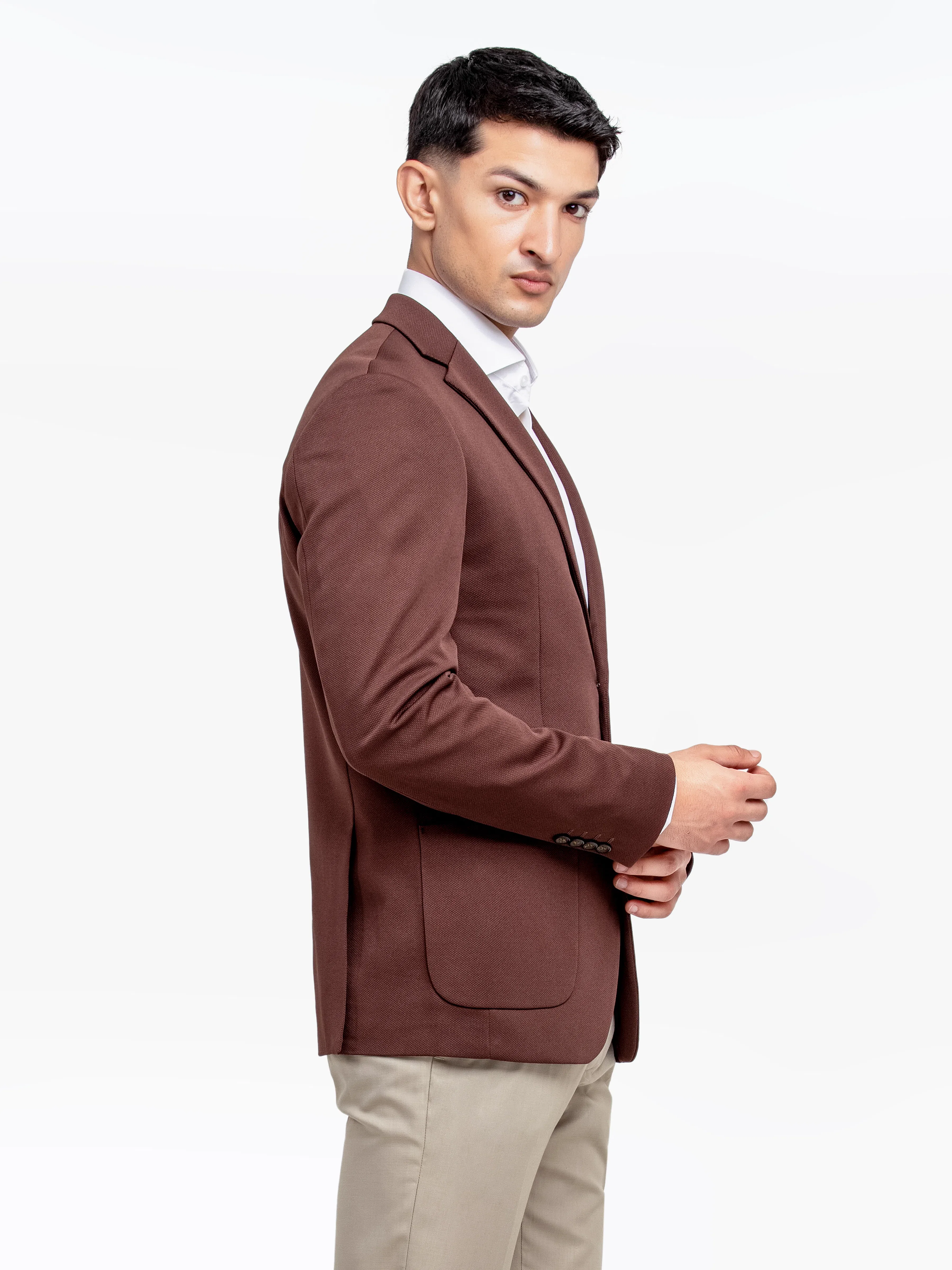 Men's Chocolate Brown Blazer - EMTB24-6866 - Image 5