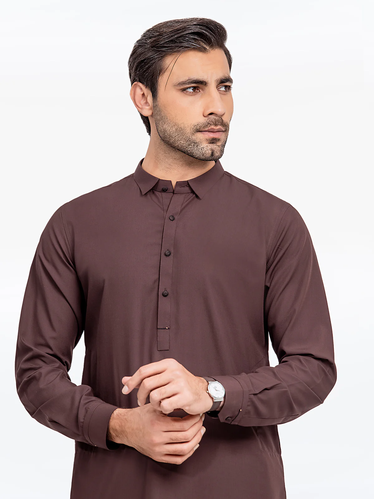 Men's Chocolate Brown Kurta Pajama - EMTKPT24-024 - Image 2