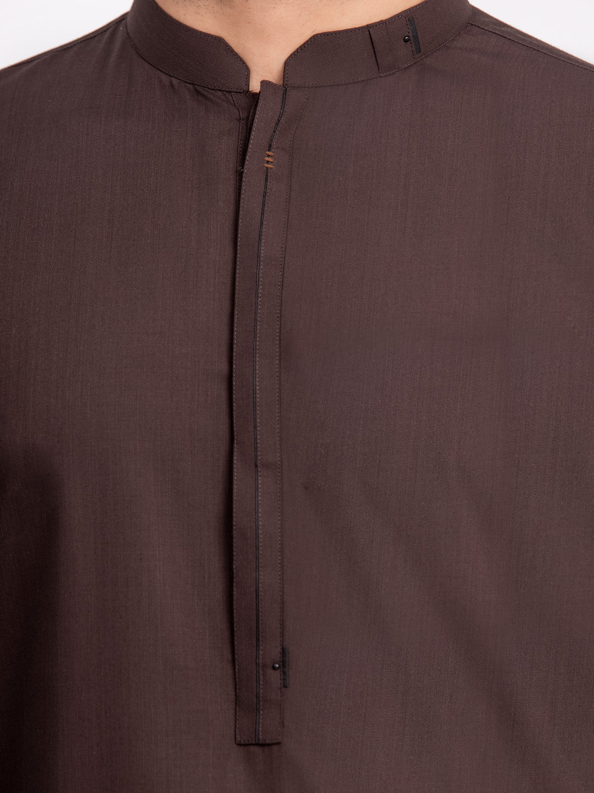 Men's Chocolate Brown Shalwar Kameez - EMTKS24-41092 - Image 4
