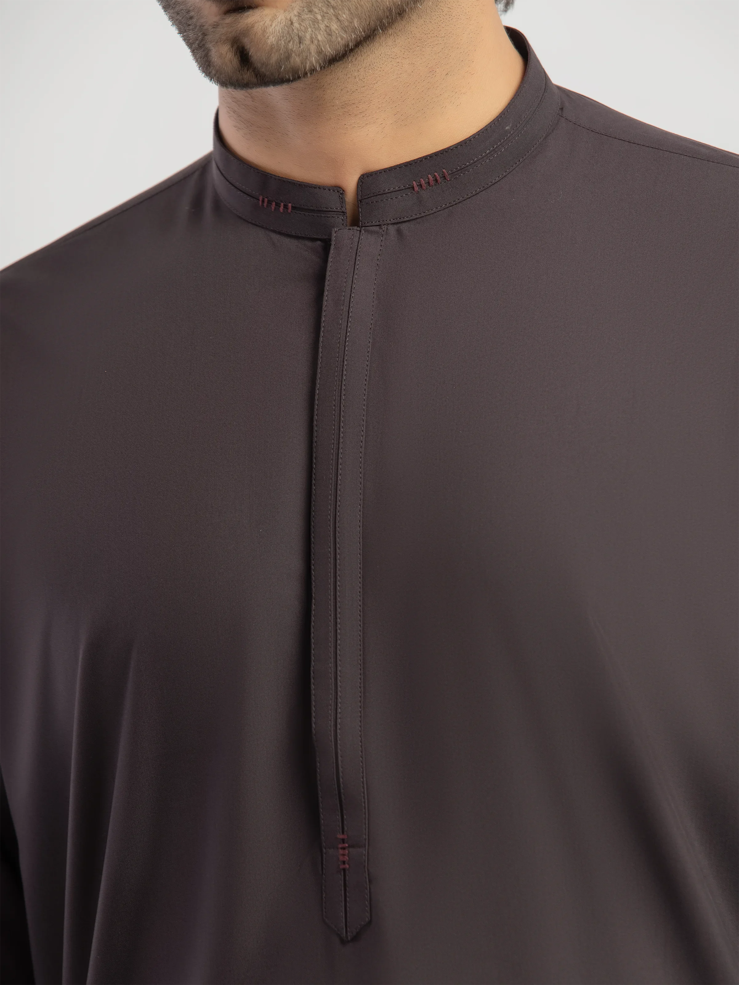 Men's Chocolate Brown Shalwar Kameez - EMTKS5-41189 - Image 3