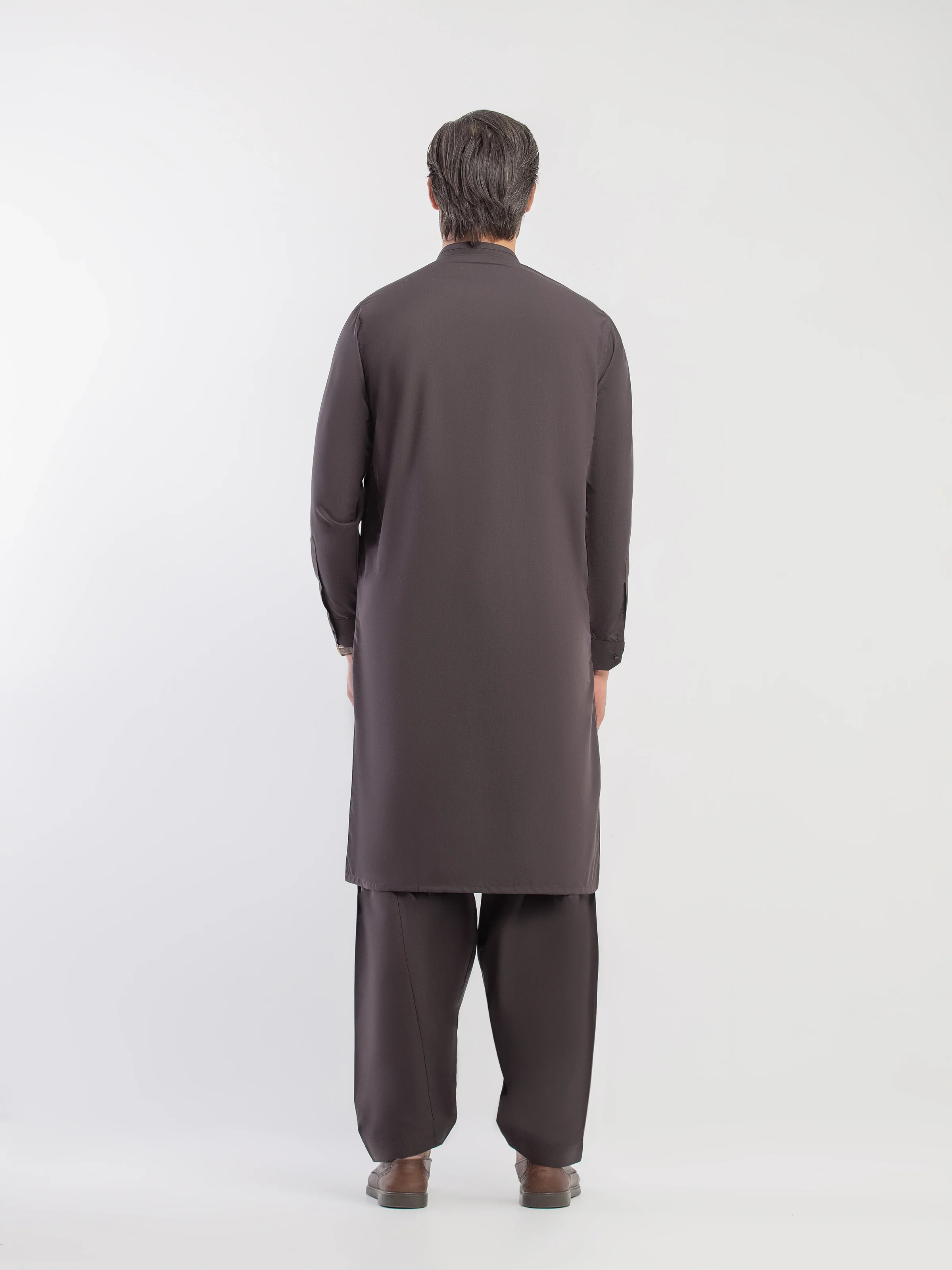 Men's Chocolate Brown Shalwar Kameez - EMTKS5-41189 - Image 5