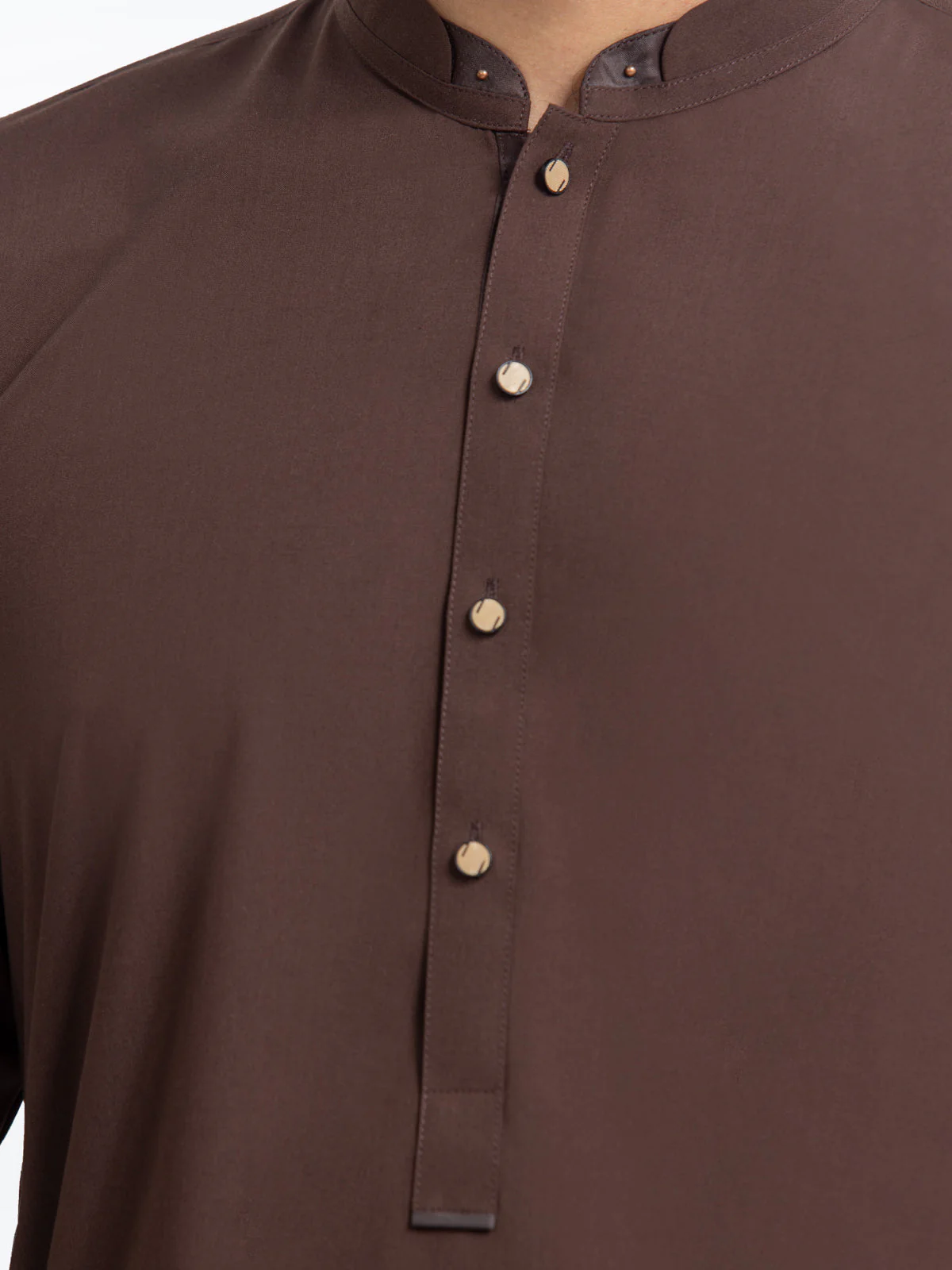 Men's Chocolate Brown Shalwar Kameez - EMTKST24-99449 - Image 3