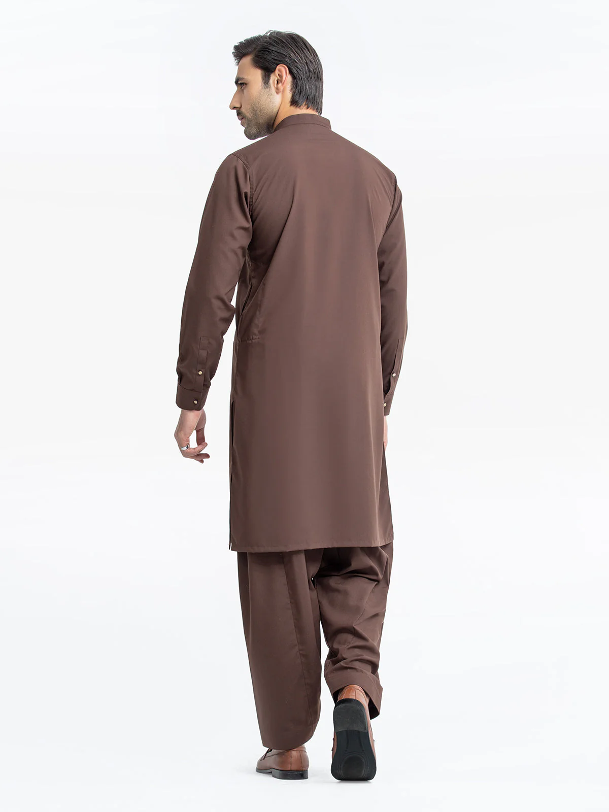 Men's Chocolate Brown Shalwar Kameez - EMTKST24-99449 - Image 5