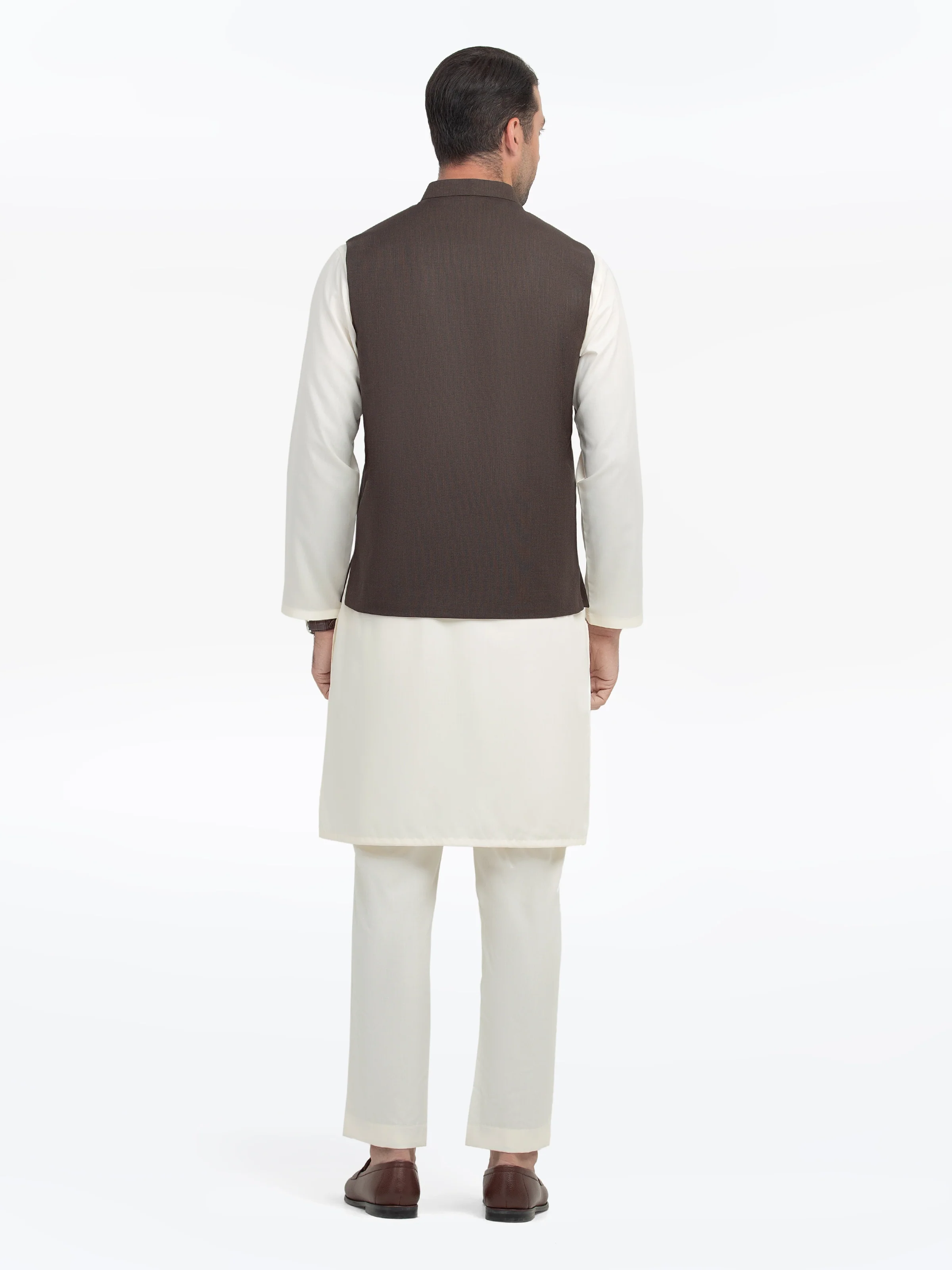 Men's Chocolate Brown Waist Coat - EMTWC5-35939 - Image 5