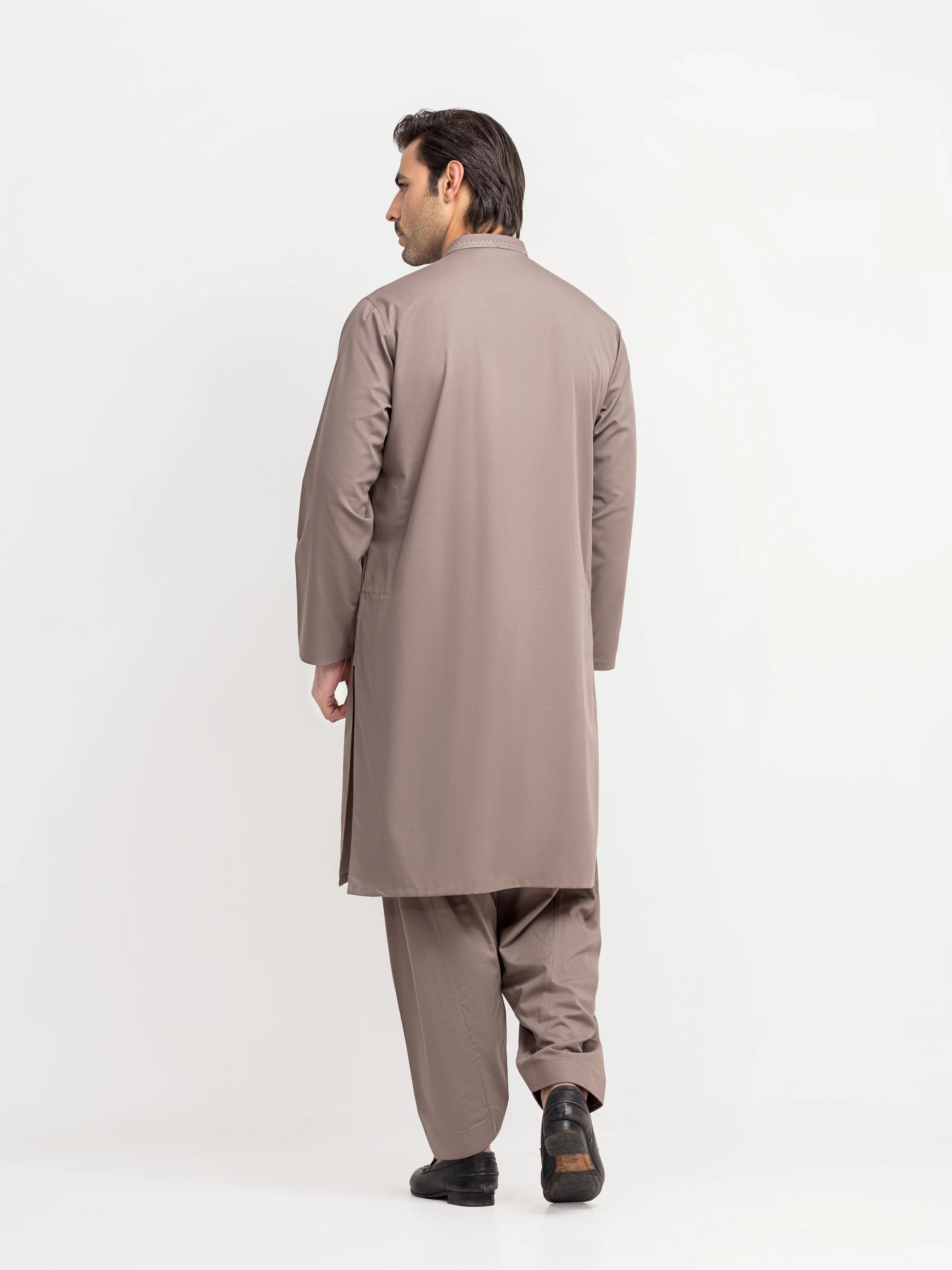 Men's Coffee Brown Kurta Shalwar - EMTKS6-41249 - Image 4