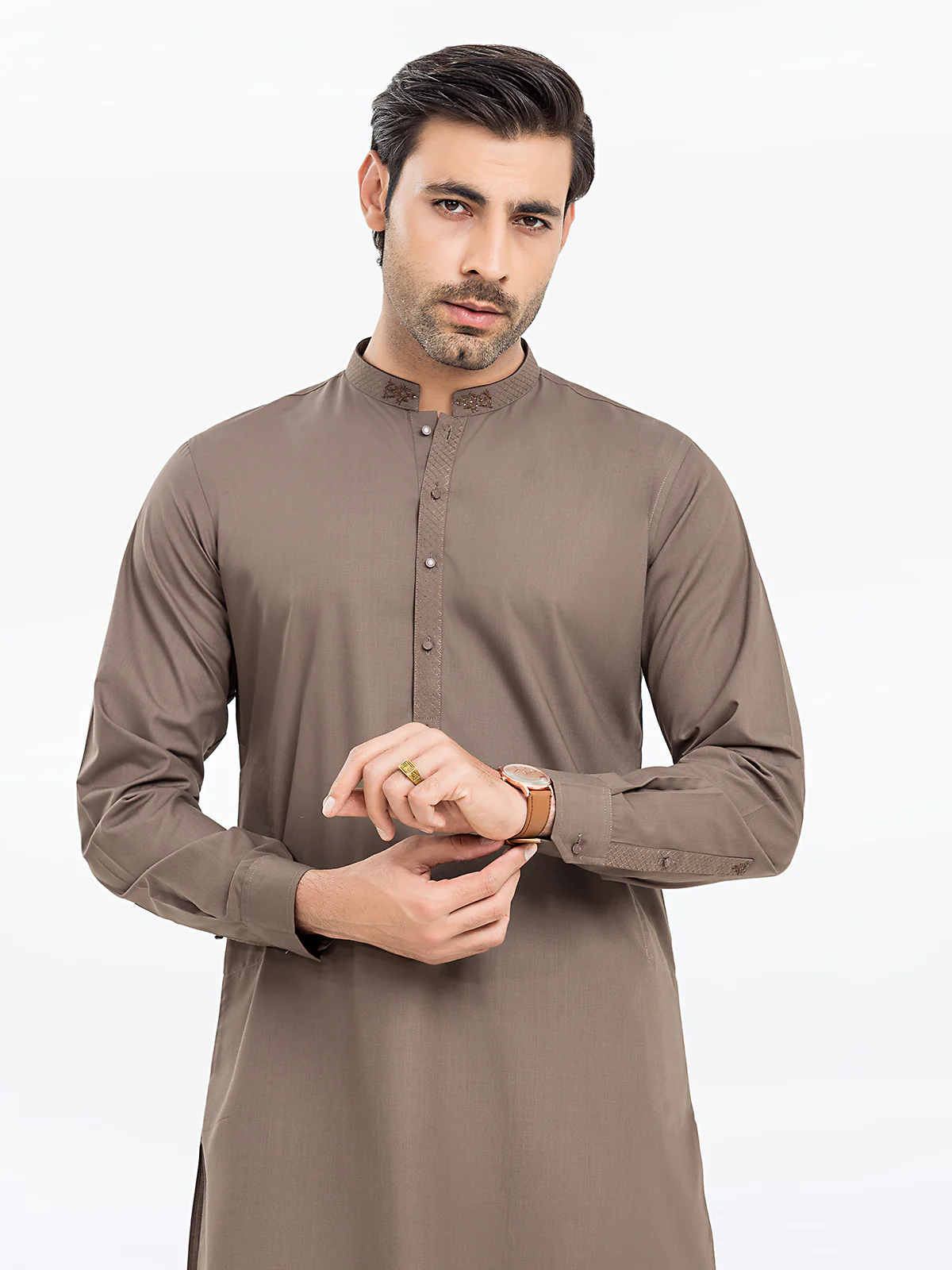 Men's Coffee Shalwar Kameez - EMTKS24-41102 - Image 2