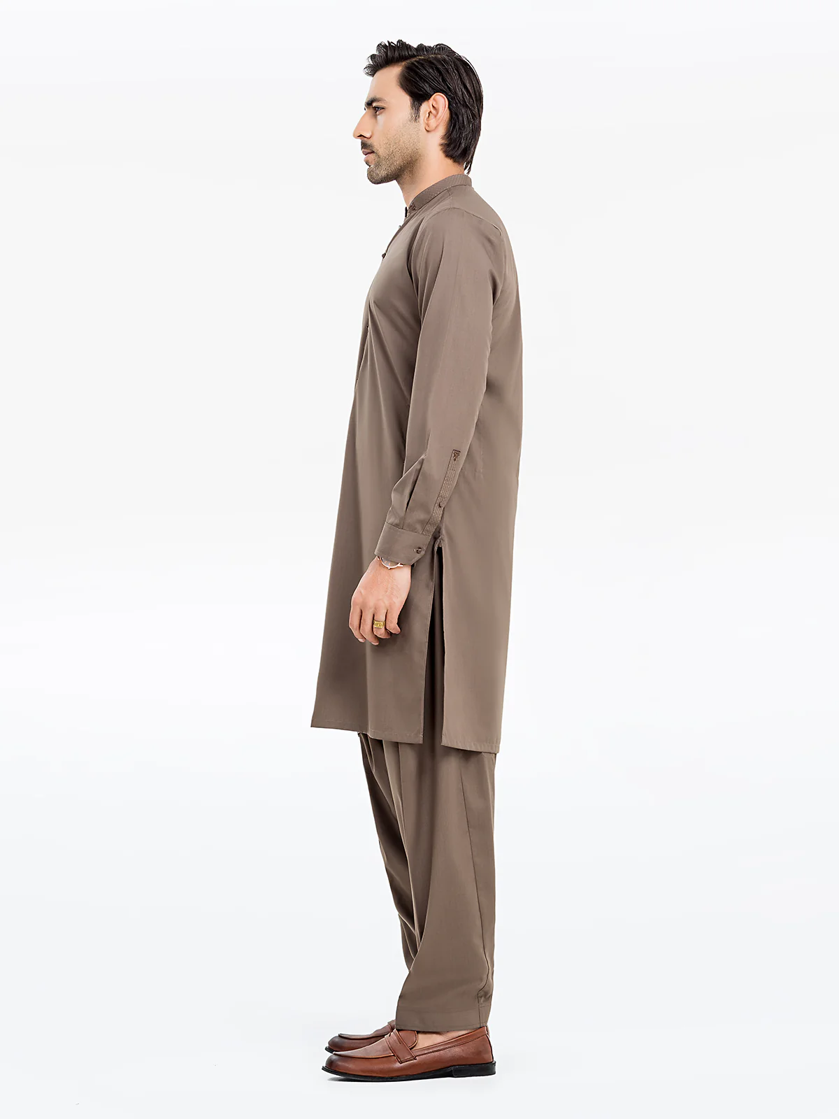 Men's Coffee Shalwar Kameez - EMTKS24-41102 - Image 4