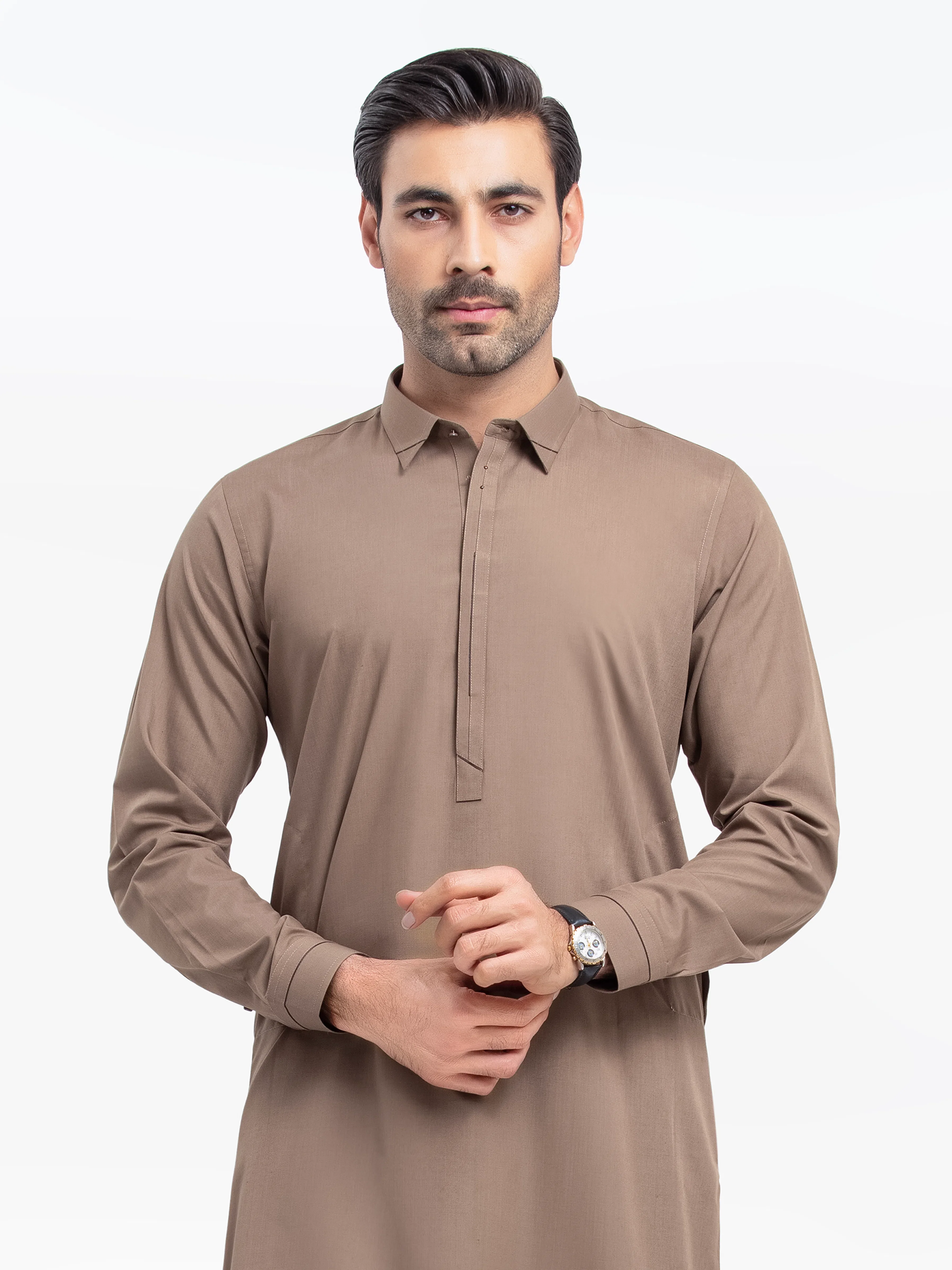 Men's Coffee Shalwar Kameez - EMTKST5-99514 - Image 3