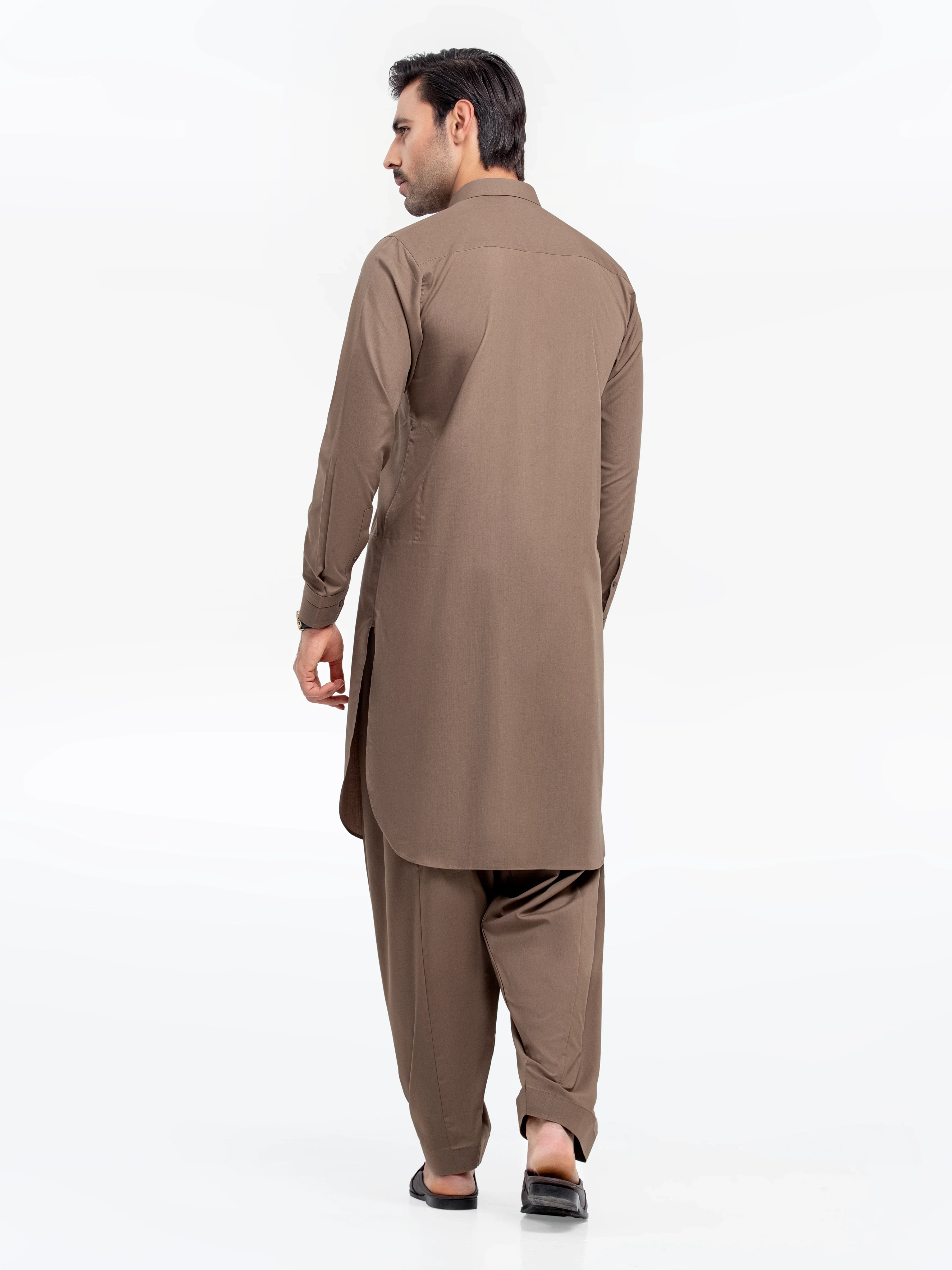 Men's Coffee Shalwar Kameez - EMTKST5-99514 - Image 6