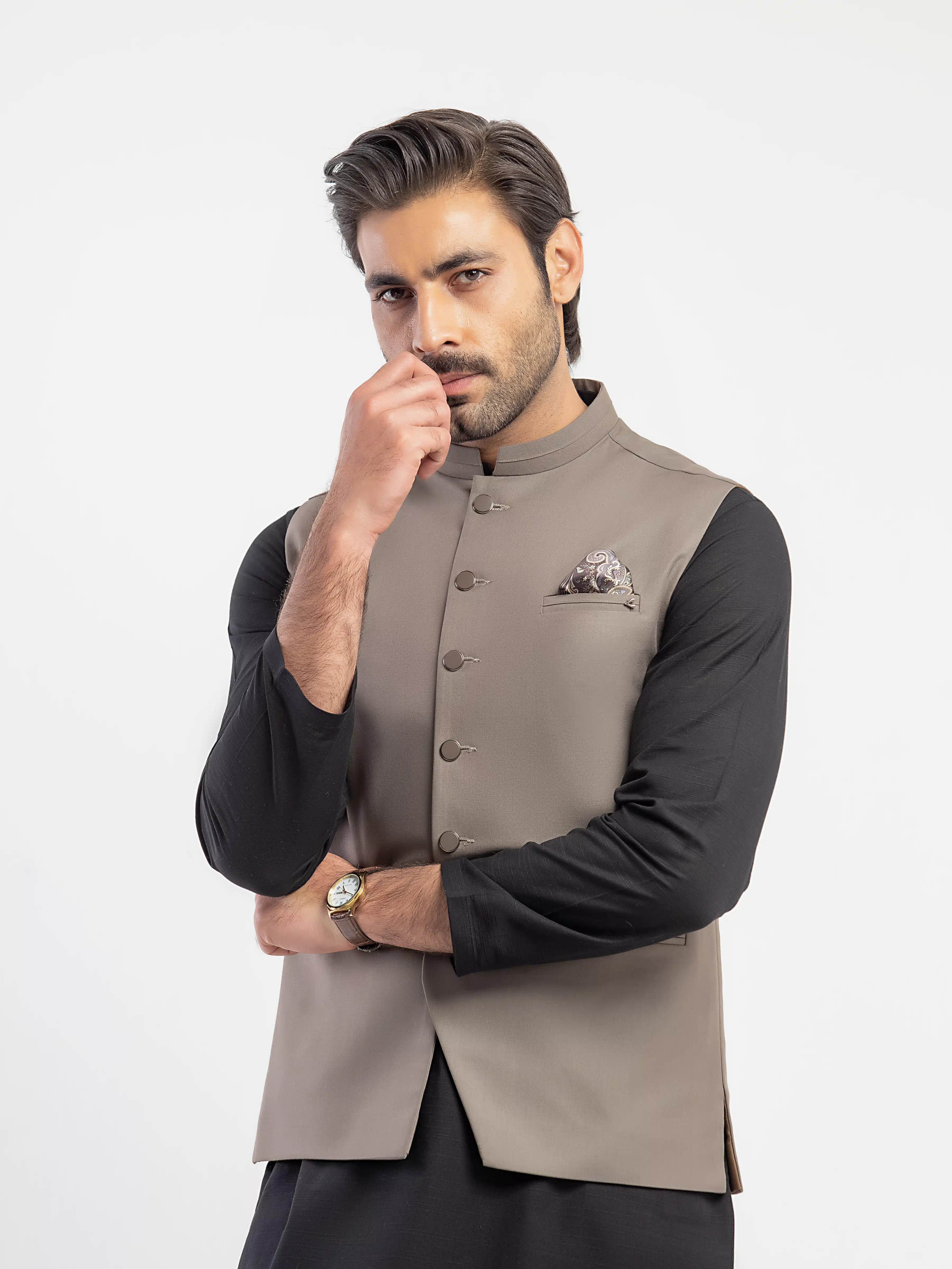 Men's Coffee Waist Coat - EMTWCP5-36003 - Image 3