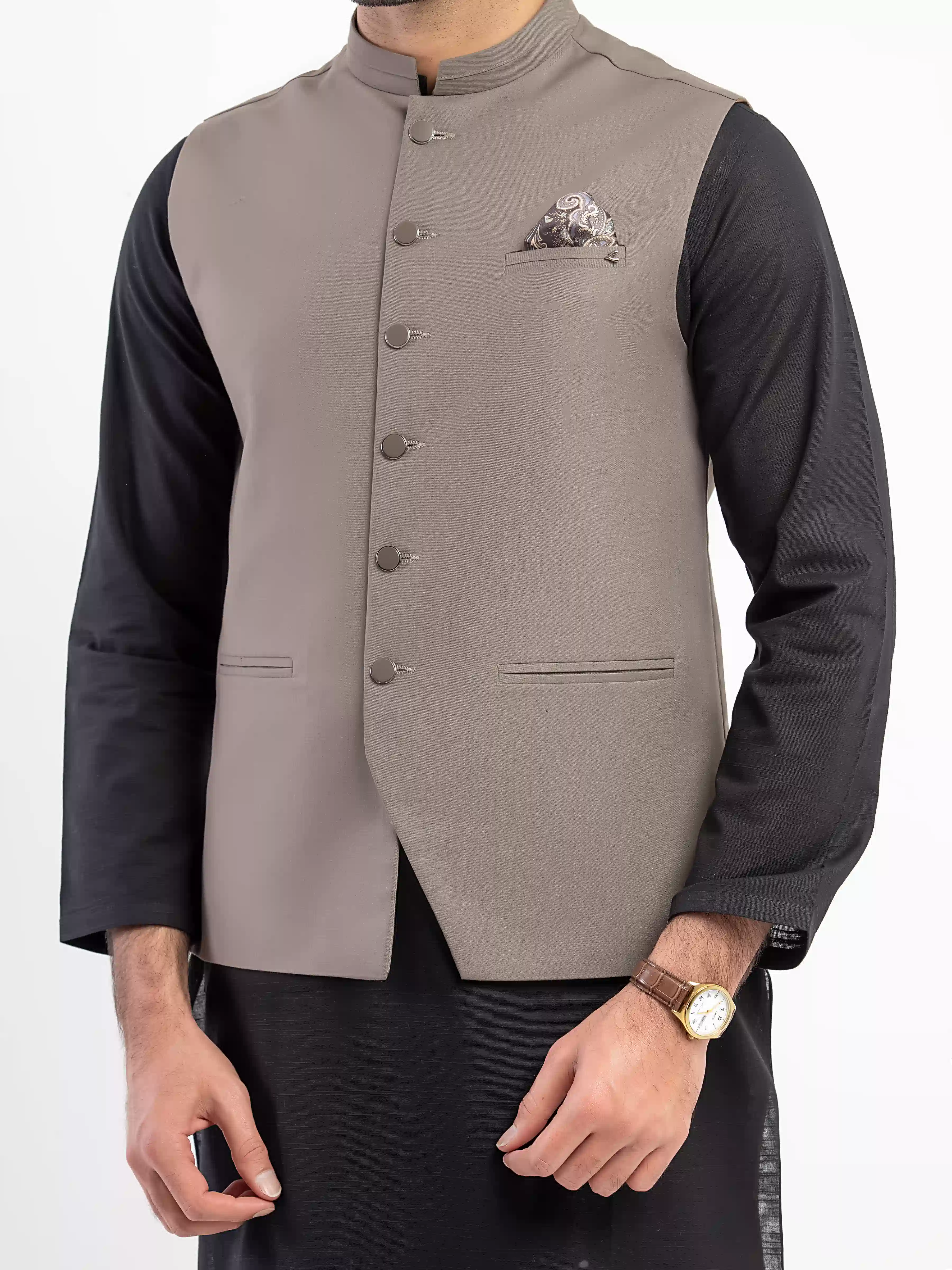 Men's Coffee Waist Coat - EMTWCP5-36003 - Image 4