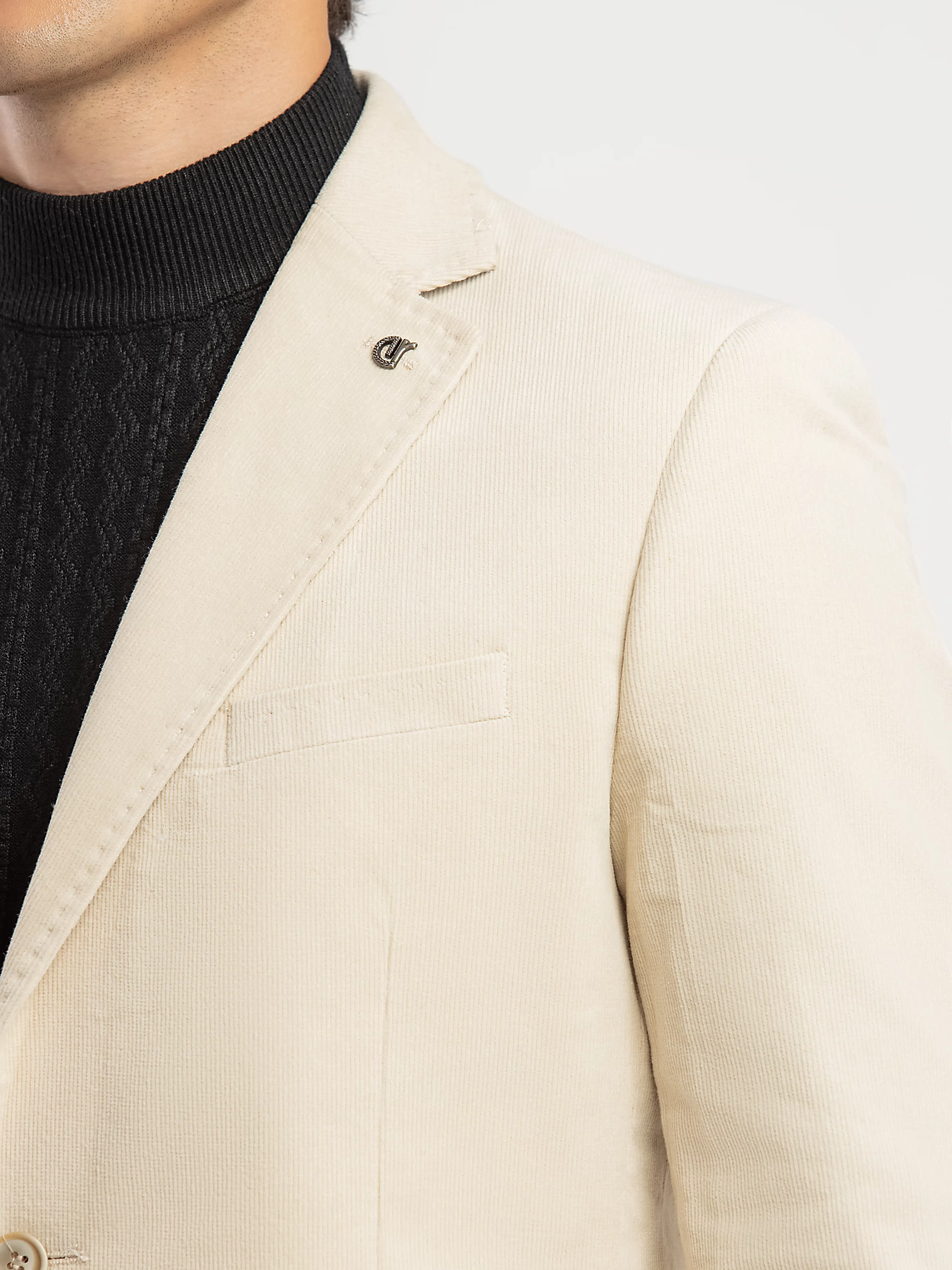 Men's Cream Blazer - EMTB5-6887 - Image 4