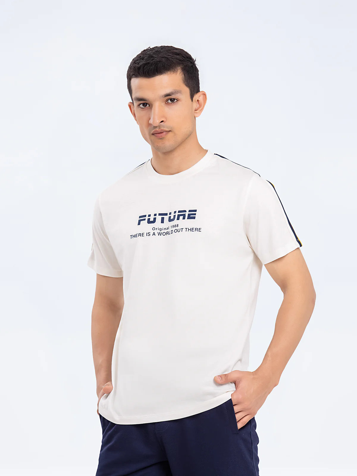 Men's Cream Graphic Tee - EMTGT24-014 - Image 2