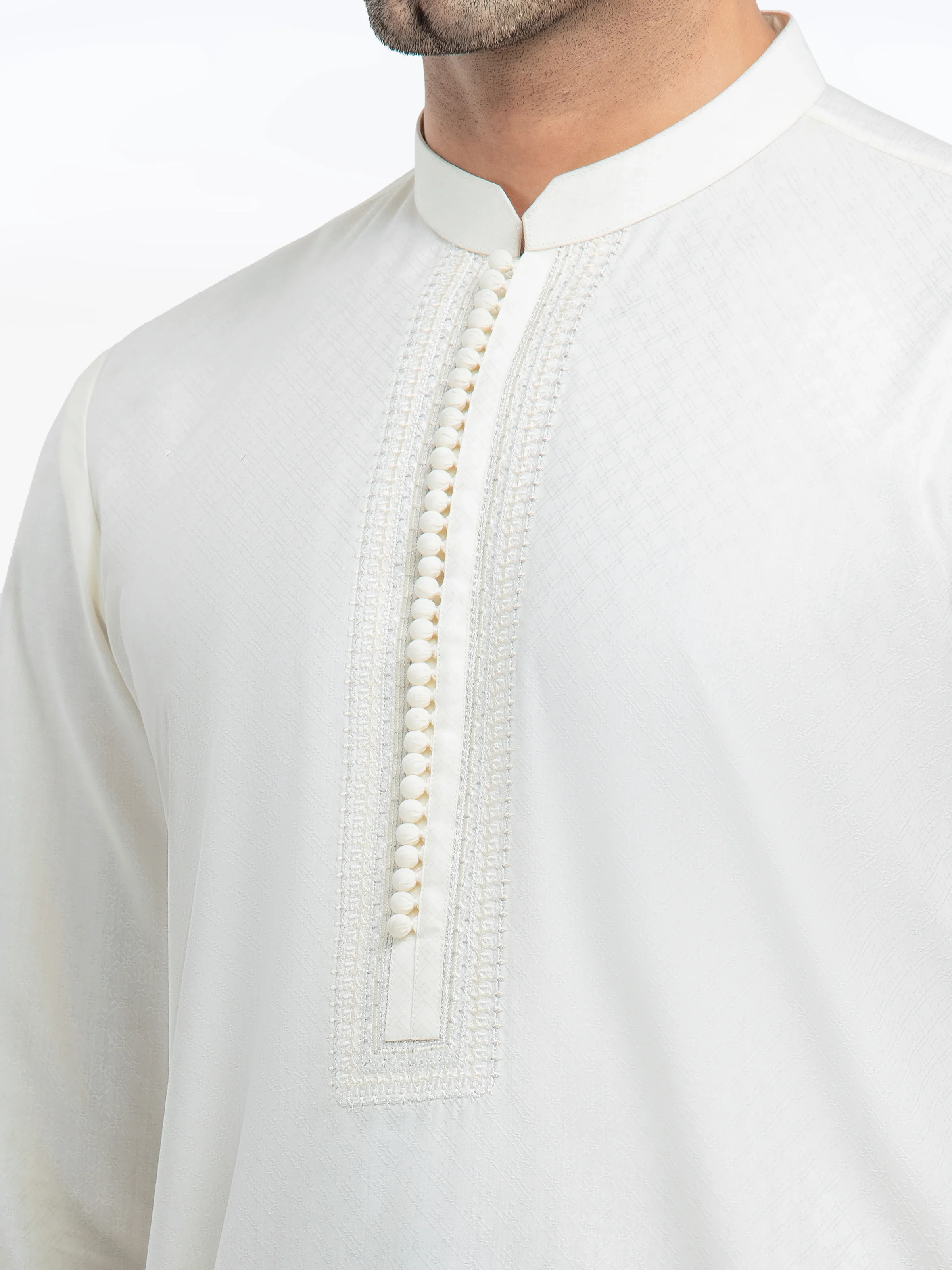 Men's Cream Kurta - EMTK5-99528 - Image 5