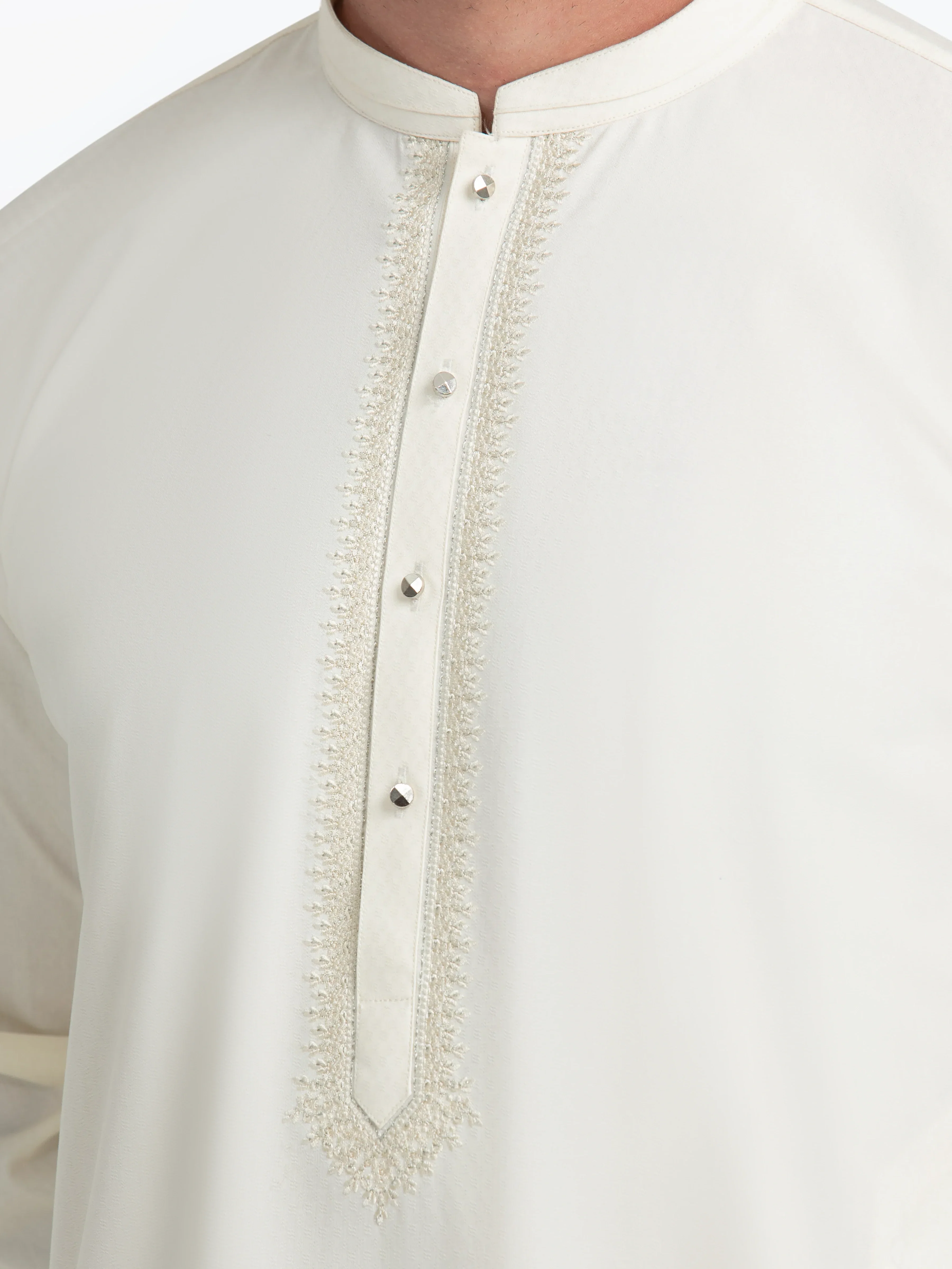 Men's Cream Kurta - EMTK5-99544 - Image 3