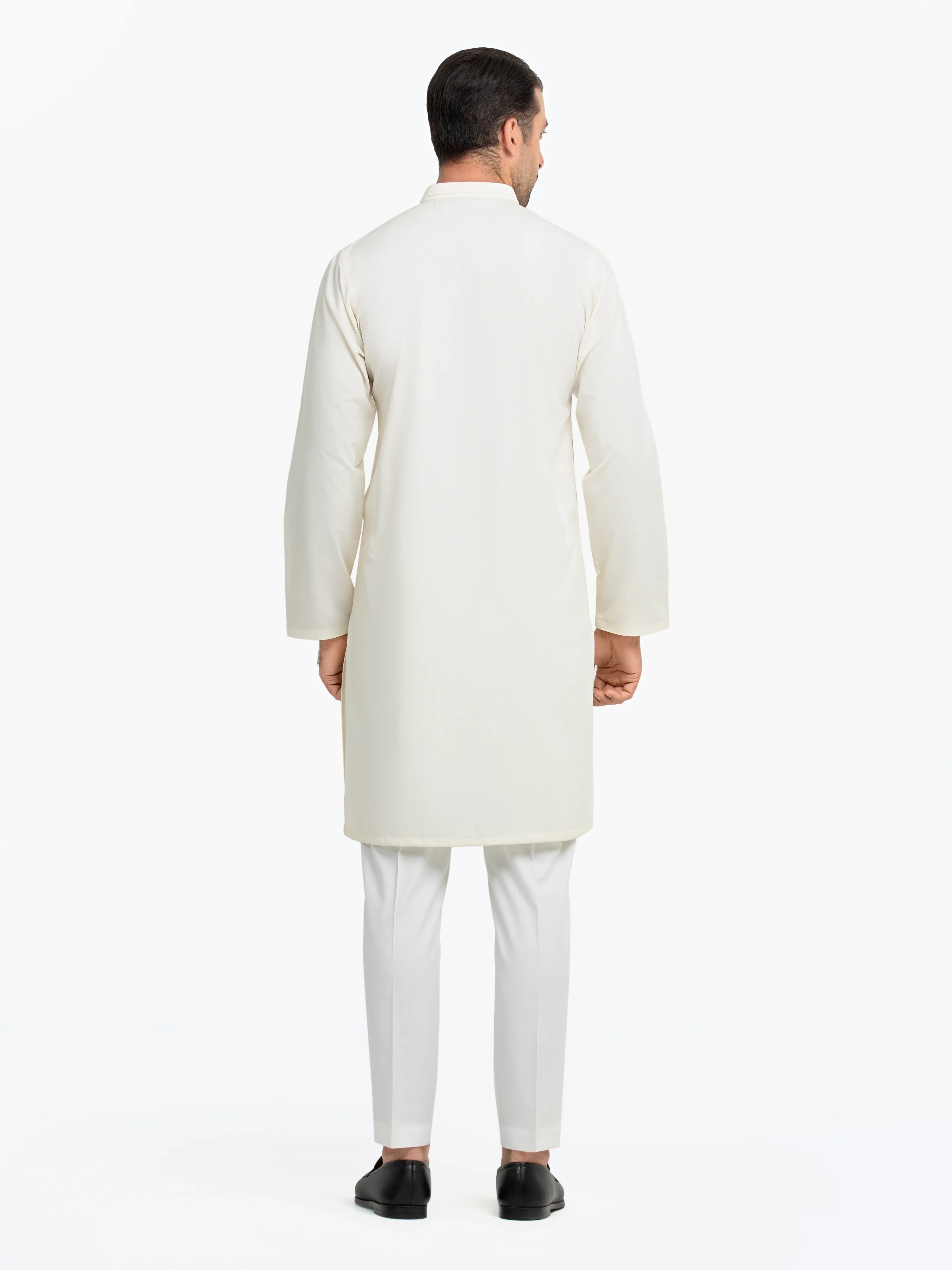 Men's Cream Kurta - EMTK5-99544 - Image 5