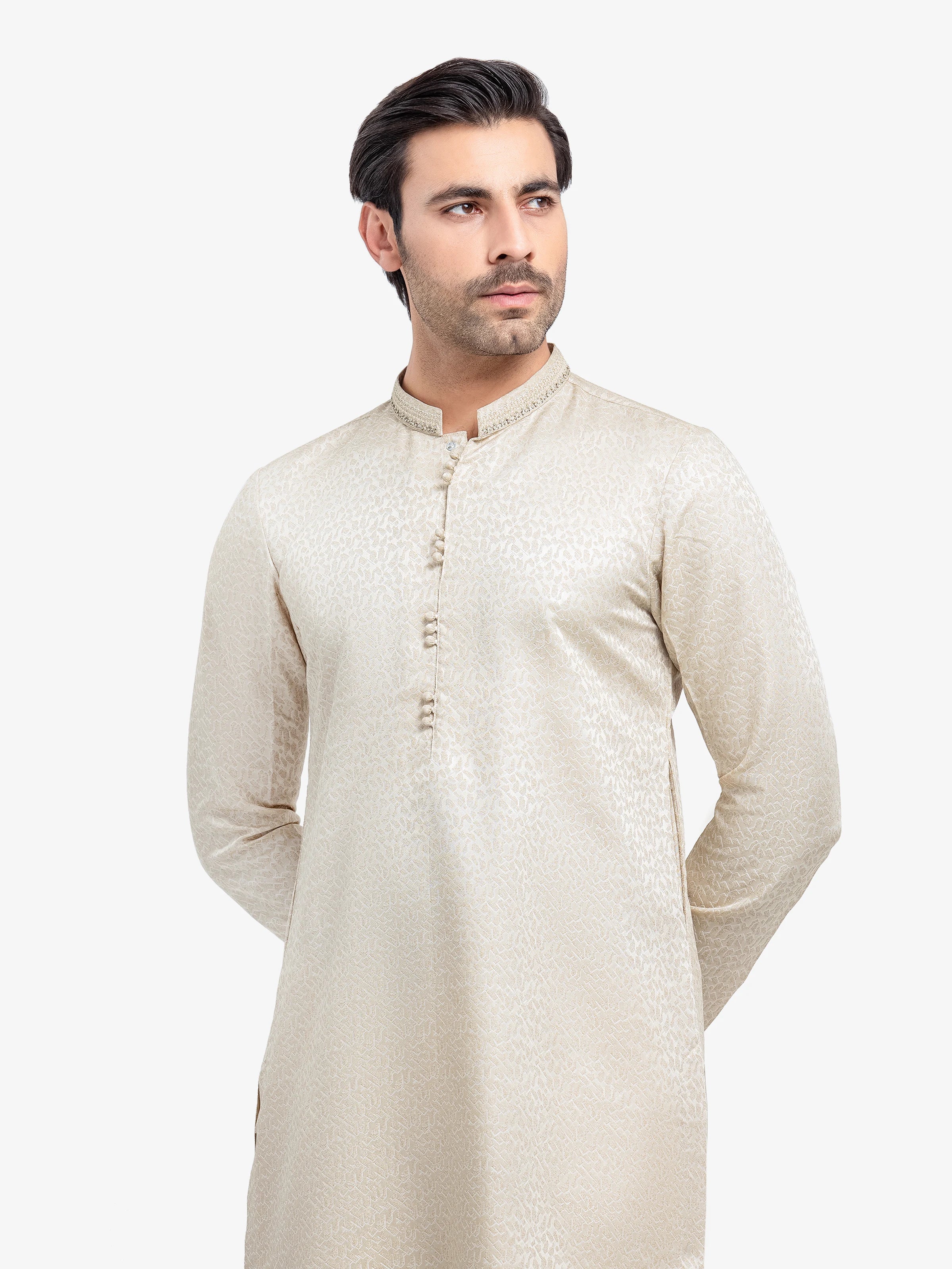 Men's Cream Kurta - EMTKC24-133 - Image 2
