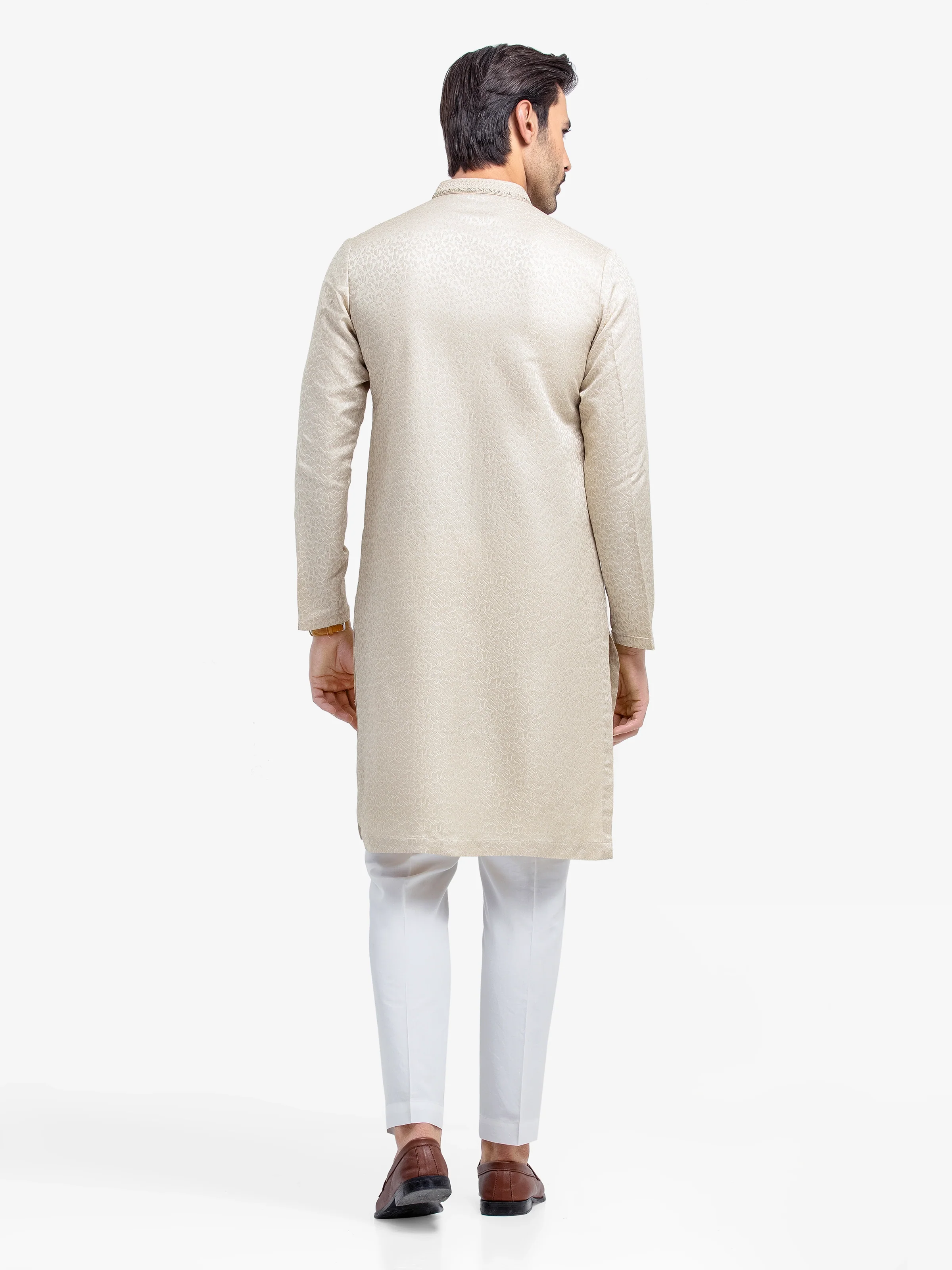 Men's Cream Kurta - EMTKC24-133 - Image 5
