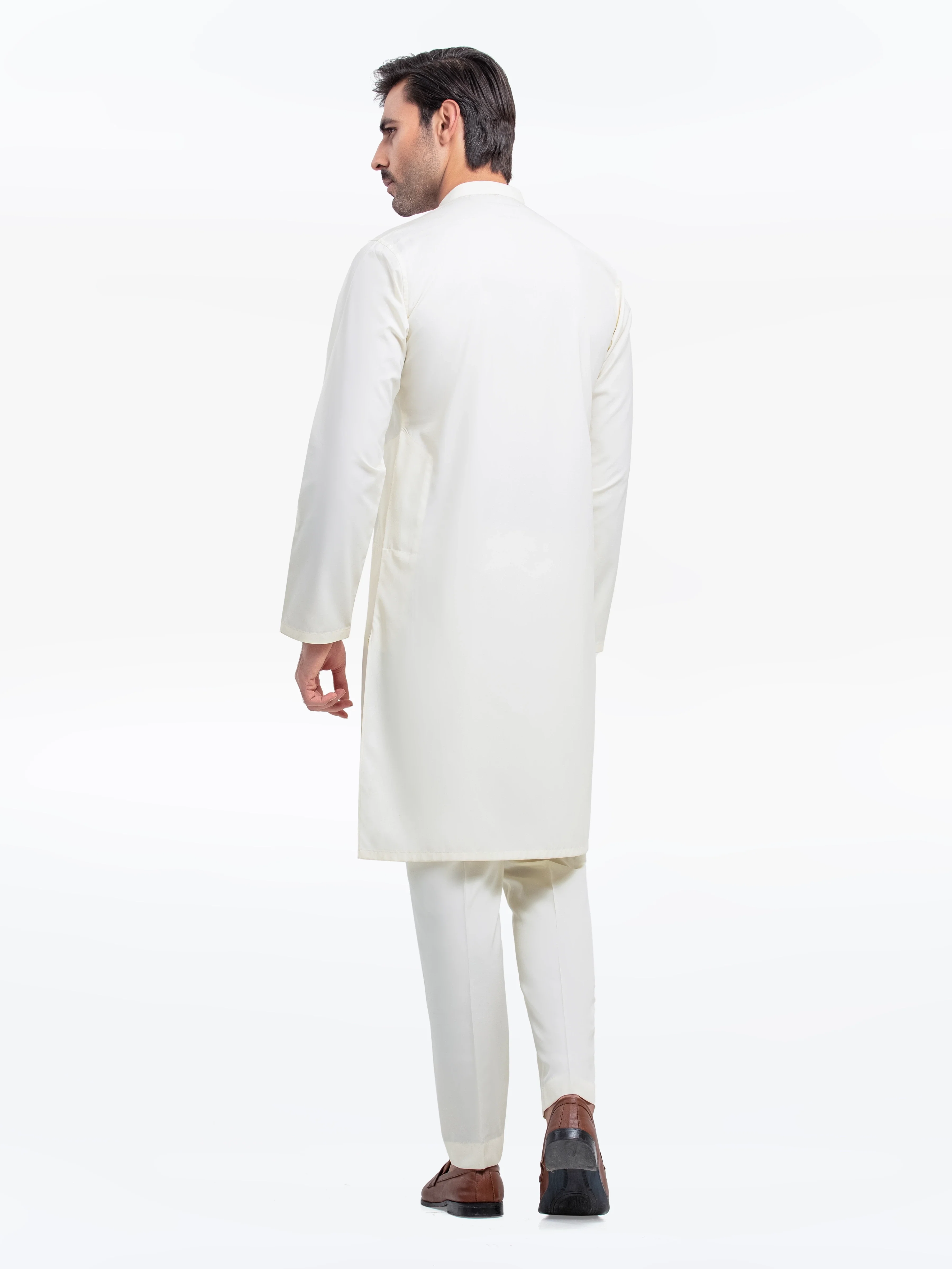 Men's Cream Kurta Pajama - EMTKPT25-051 - Image 5