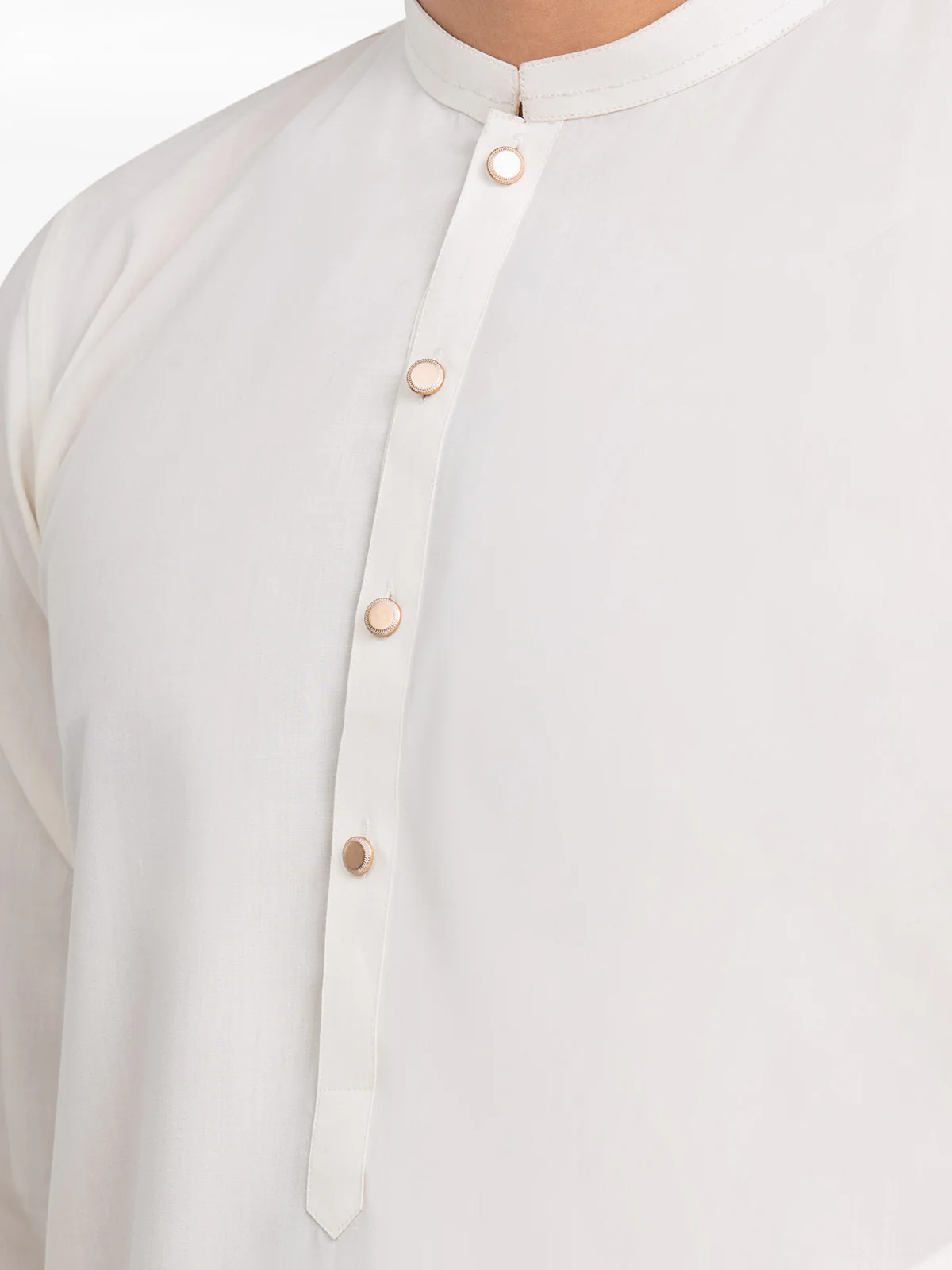 Men's Cream Shalwar Kameez - EMTKS24-41081 - Image 5