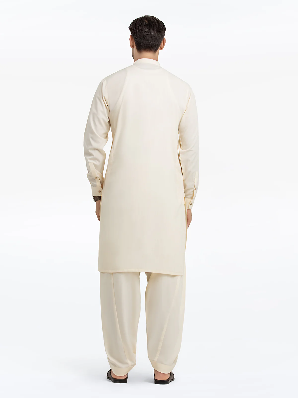 Men's Cream Shalwar Kameez - EMTKS24S-41135 - Image 5