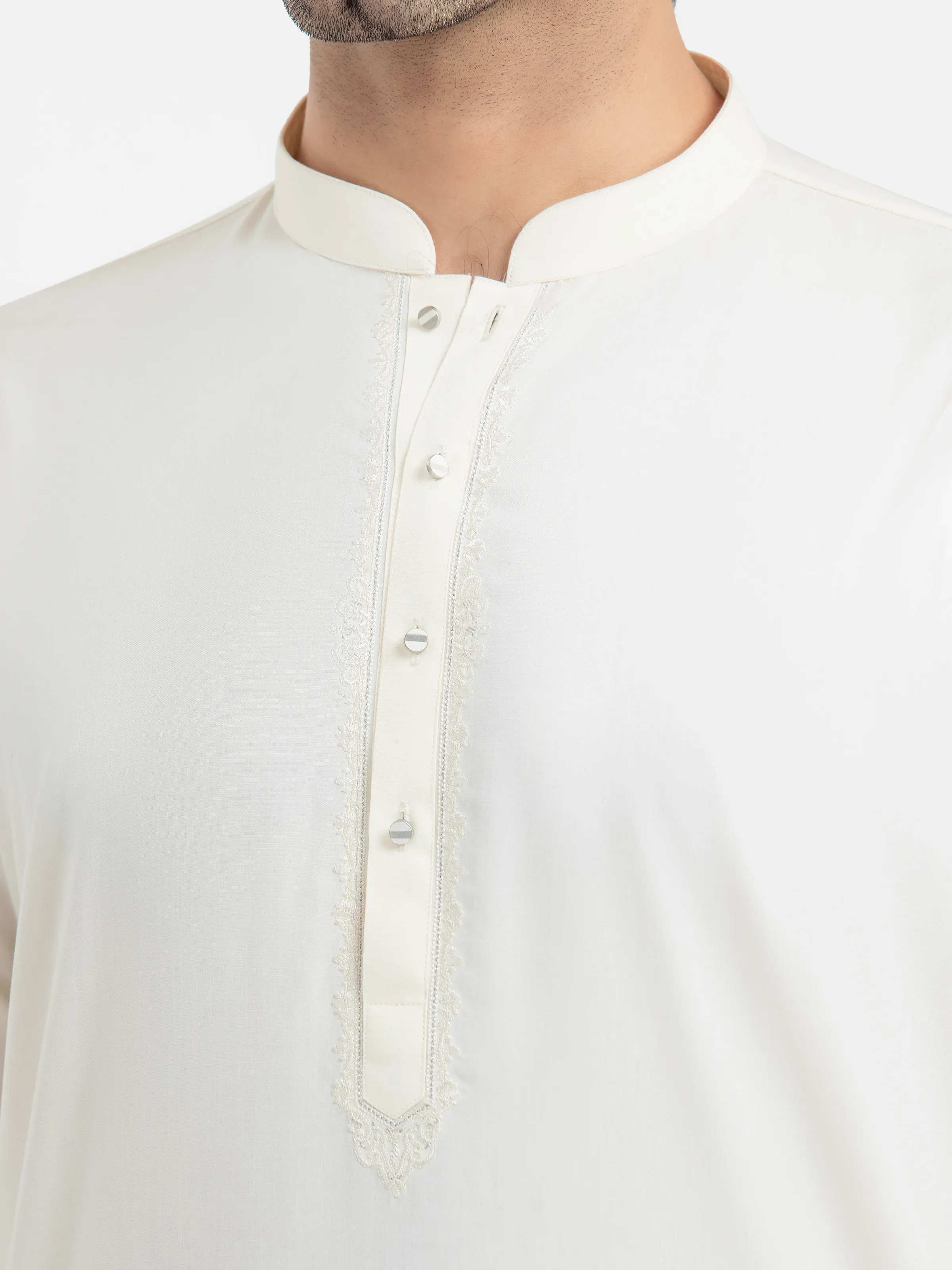 Men's Cream Shalwar Kameez - EMTKS25-41151 - Image 3