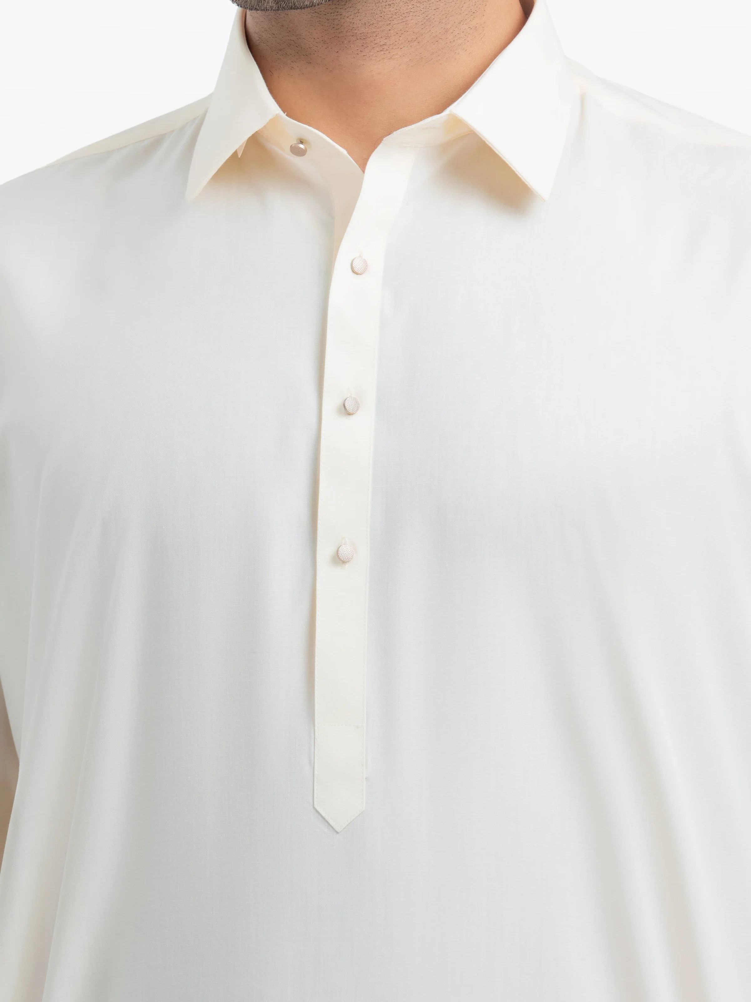 Men's Cream Shalwar Kameez - EMTKS5-41149 - Image 4