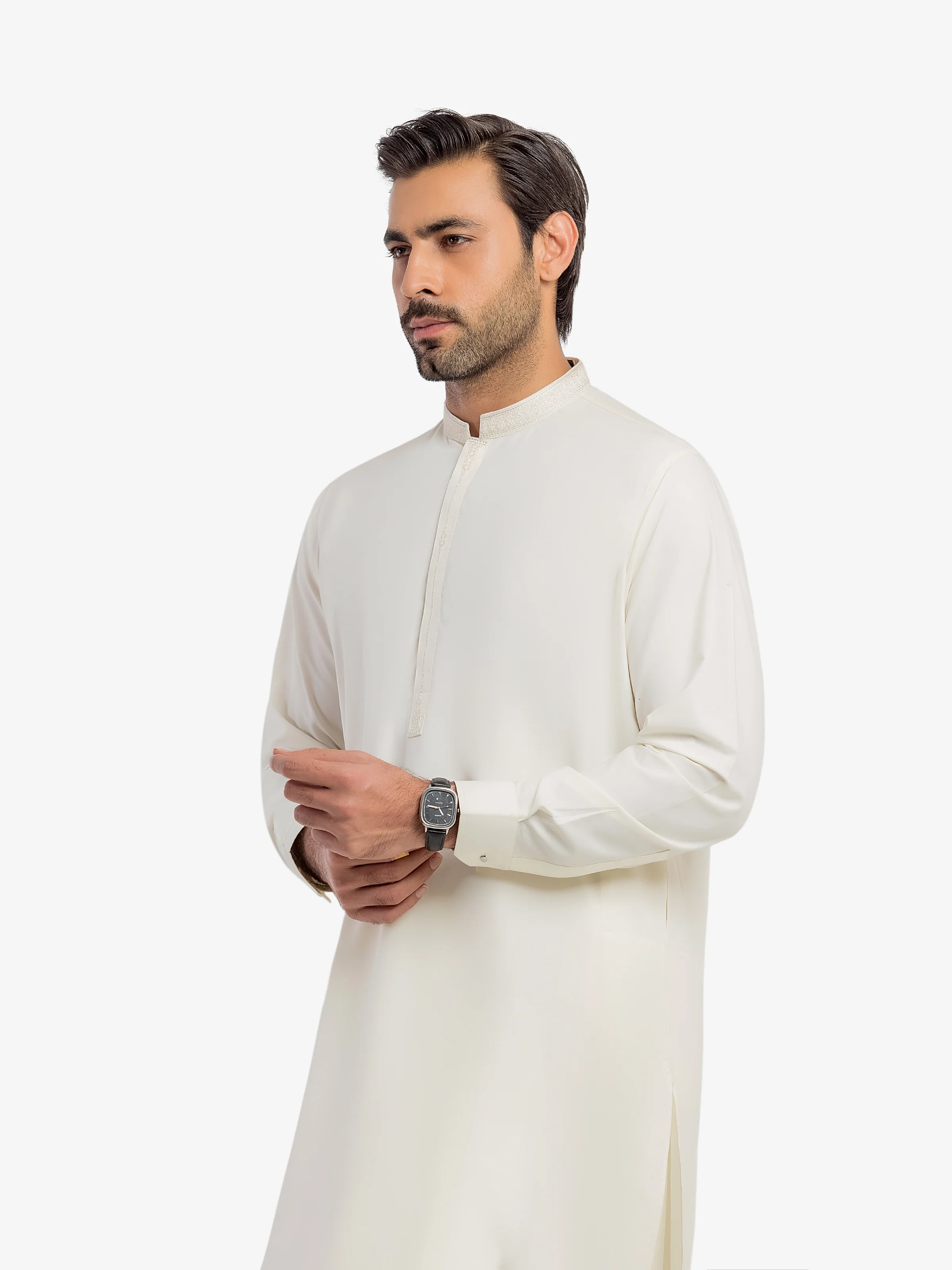 Men's Cream Shalwar Kameez - EMTKS5-41202 - Image 2